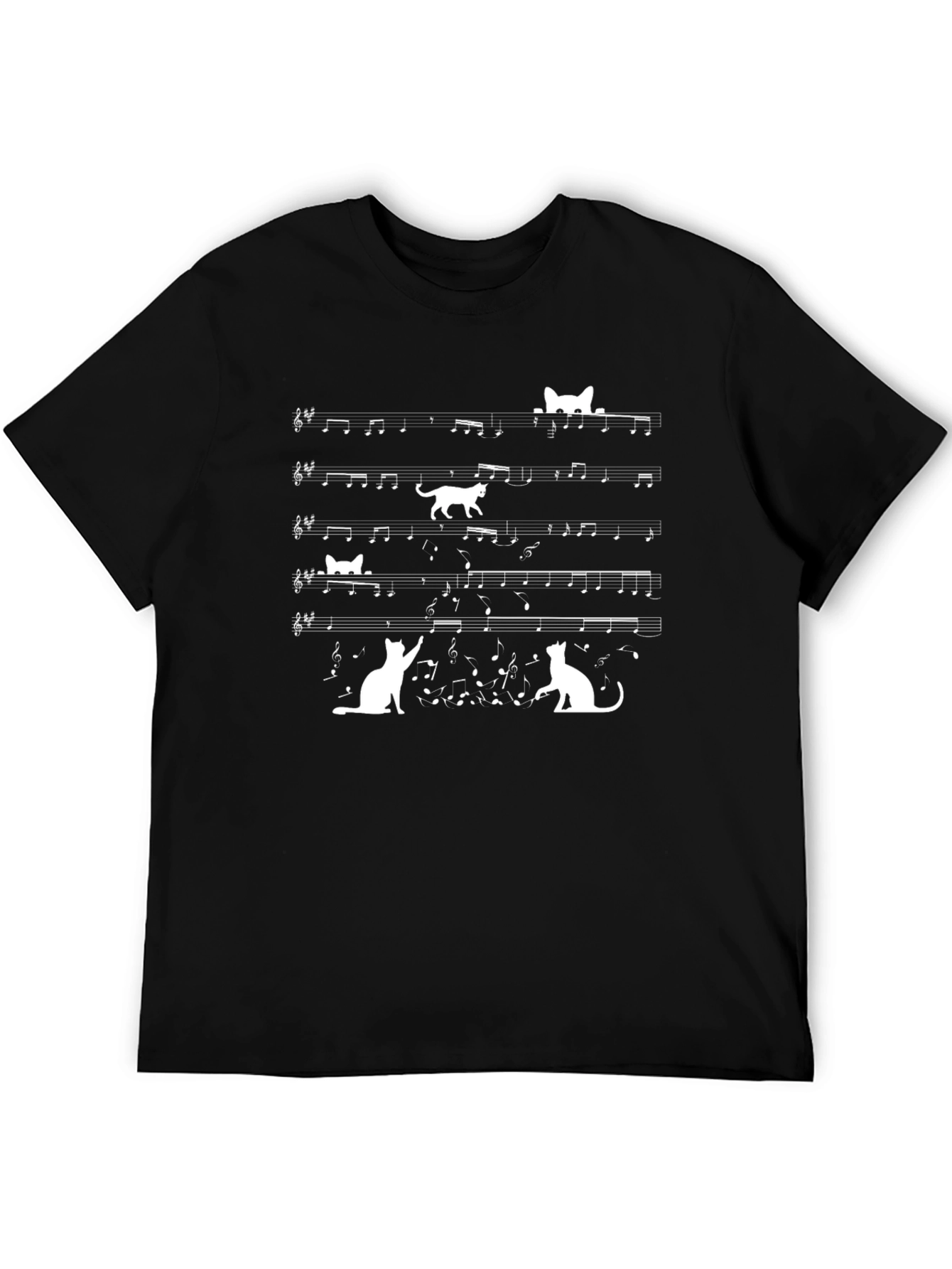 Cat Music Shirt - Black Tee