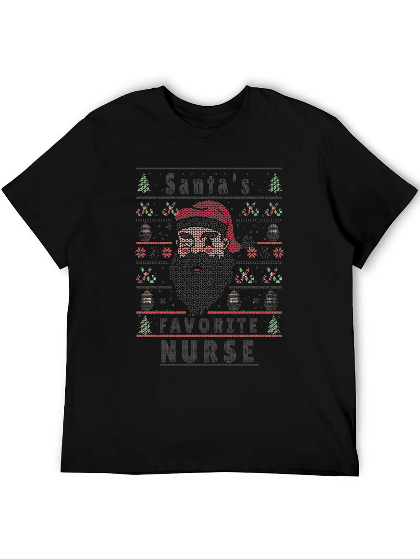 Santas Favorite Nurse Ugly Christmas Sweater T-Shirt