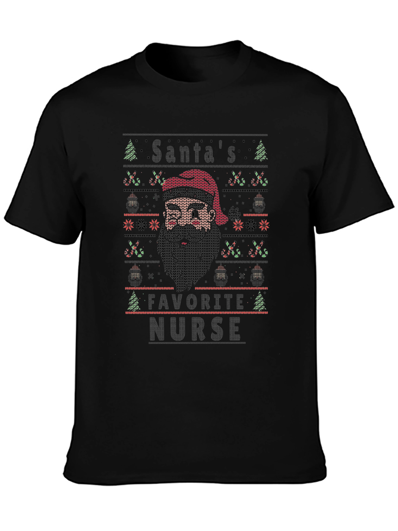 Santas Favorite Nurse Ugly Christmas Sweater T-Shirt