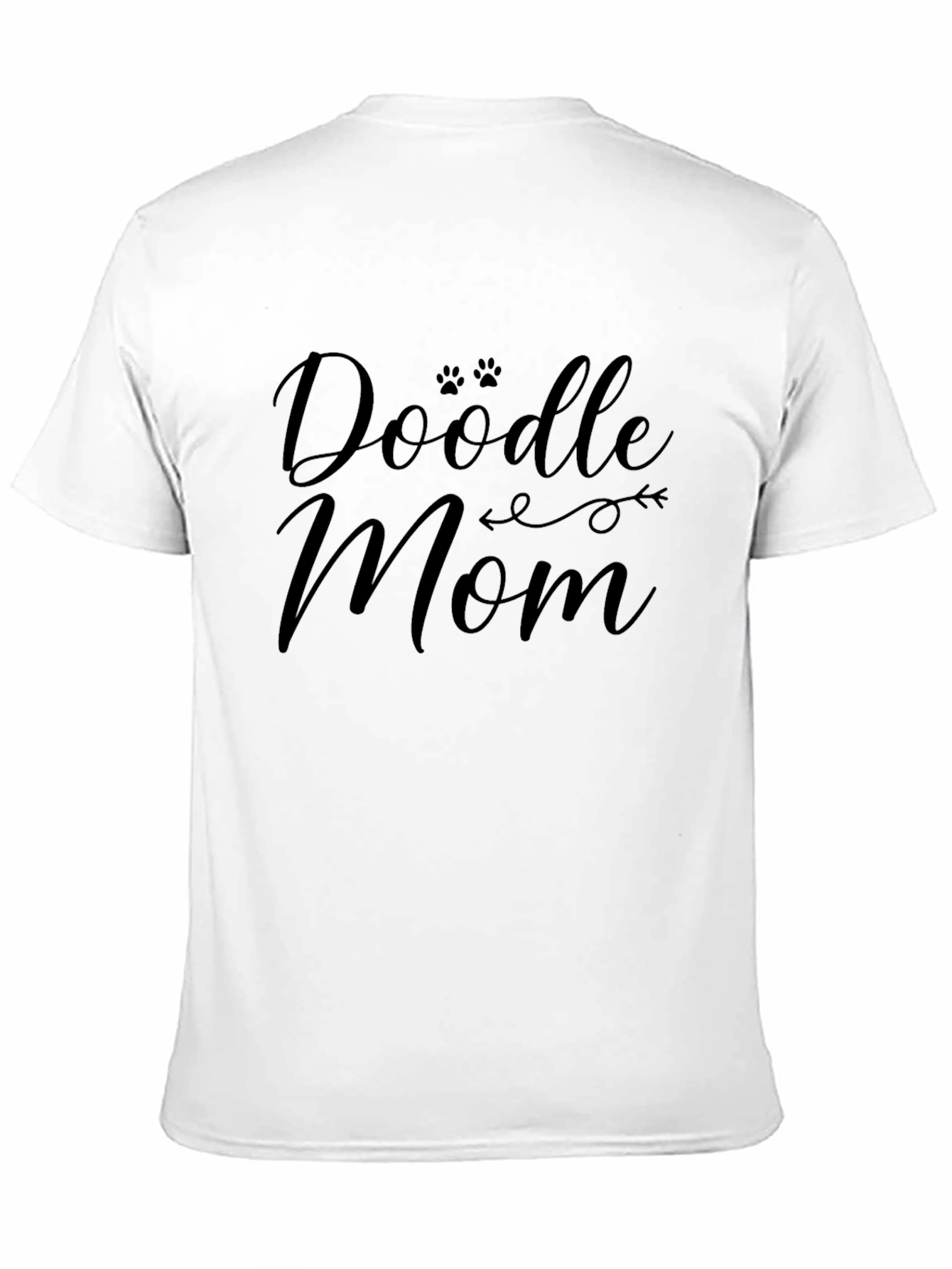Doodle Mom Black T-Shirt: Paw Print Design