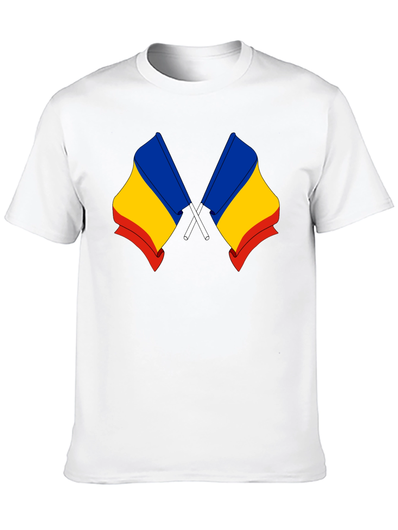 Romania Flag Black T-Shirt