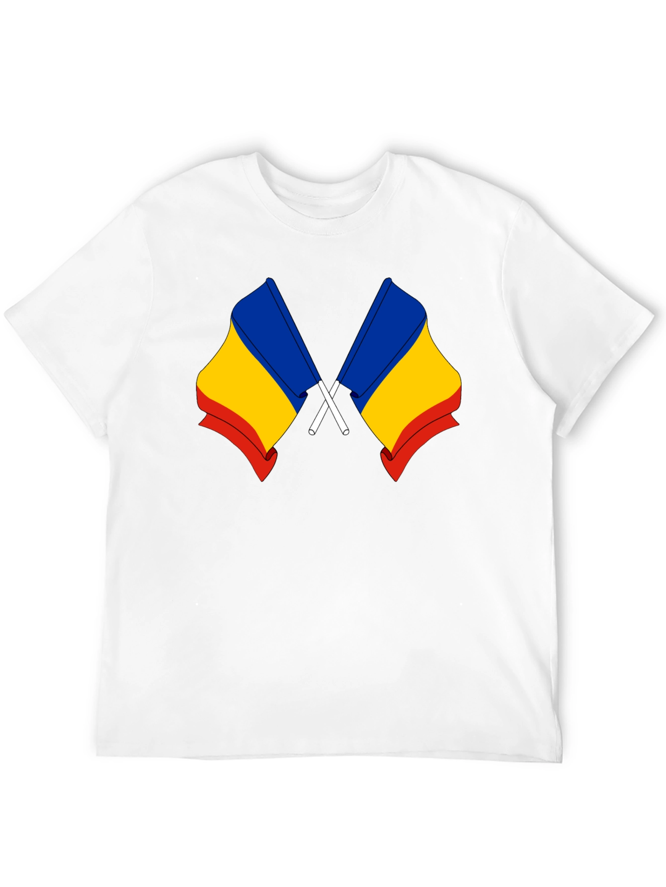 Romania Flag Black T-Shirt