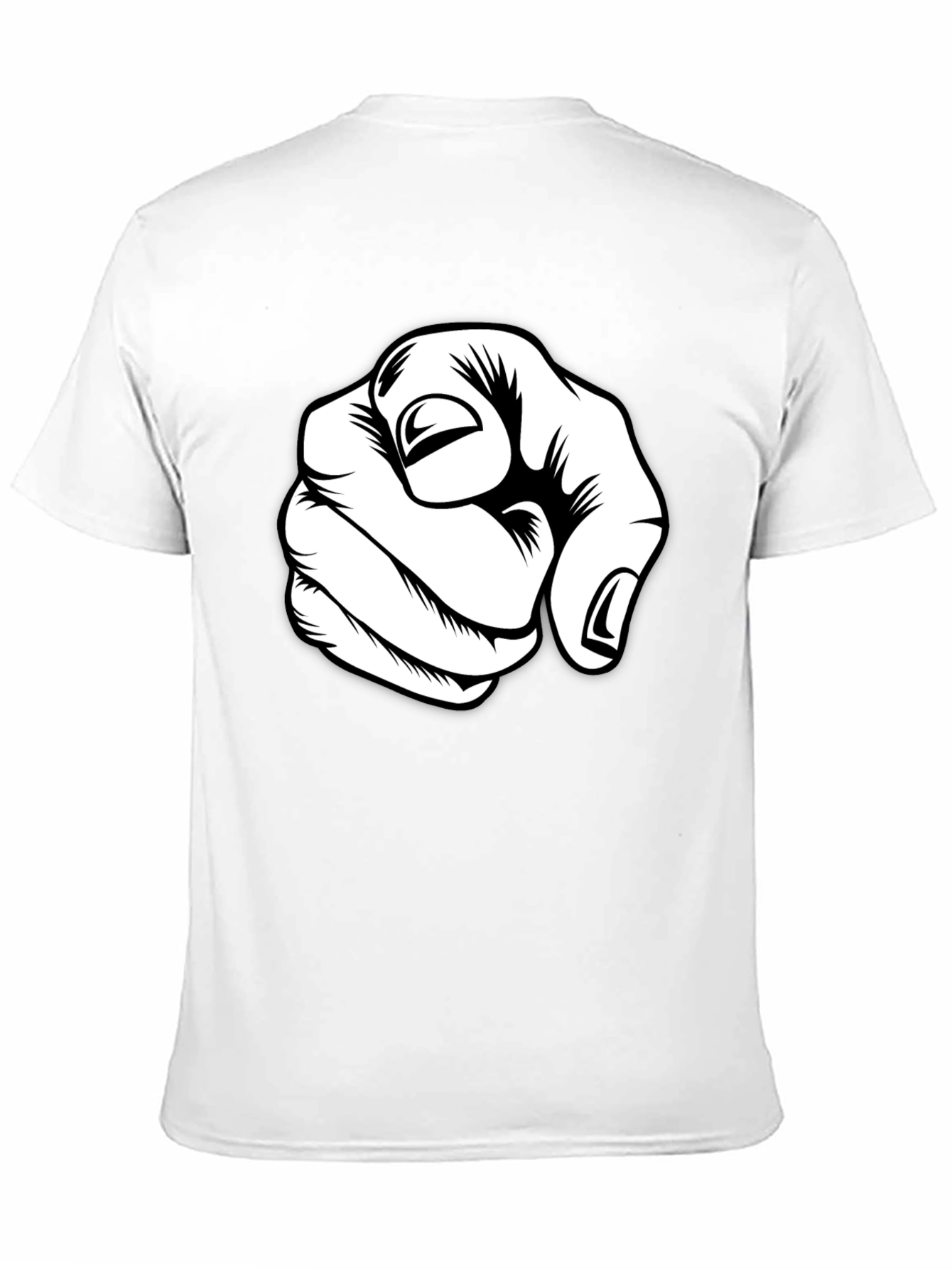 Pointing Finger Graphic Tee - Black Cotton Blend