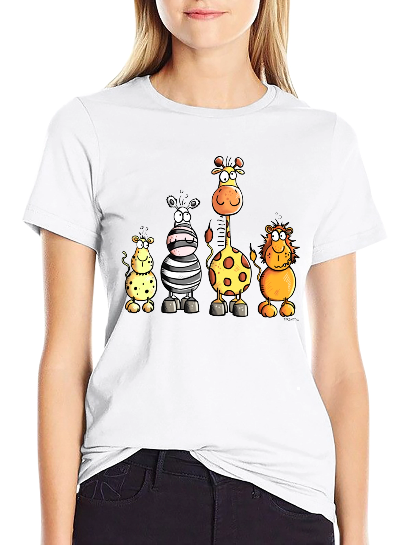 Cartoon Safari Animal T-Shirt - Fun Graphic Tee