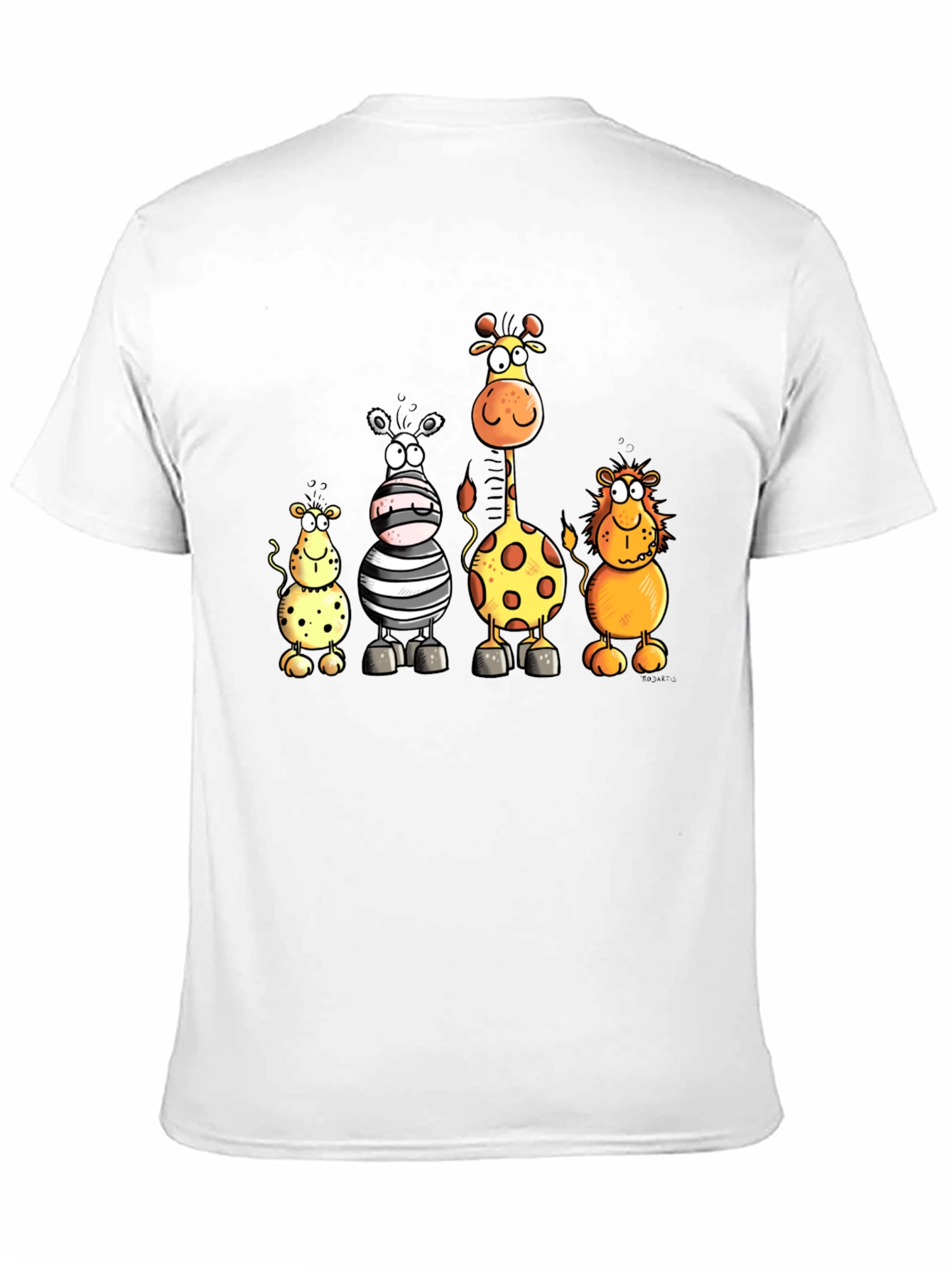 Cartoon Safari Animal T-Shirt - Fun Graphic Tee