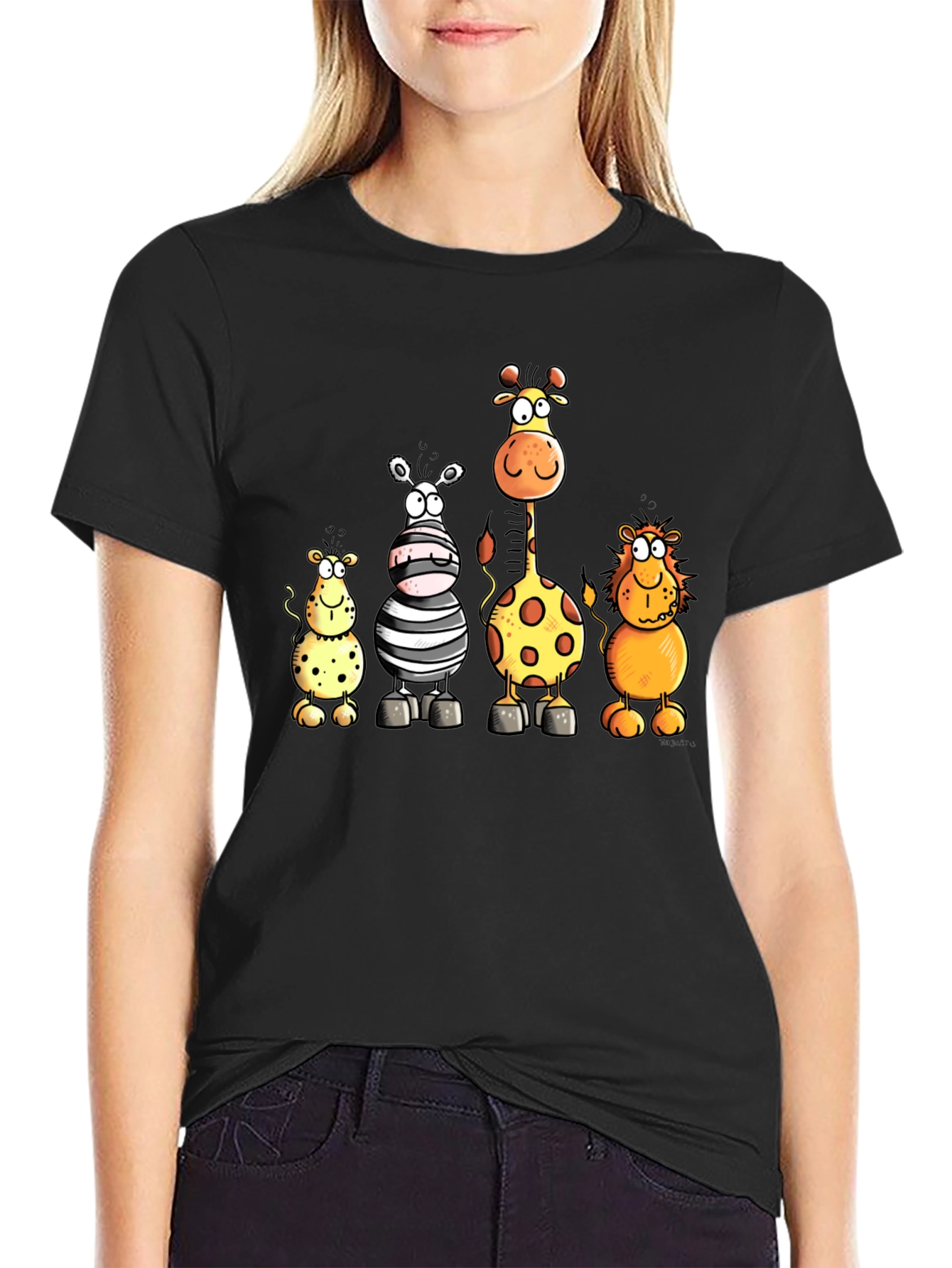 Cartoon Safari Animal T-Shirt - Fun Graphic Tee