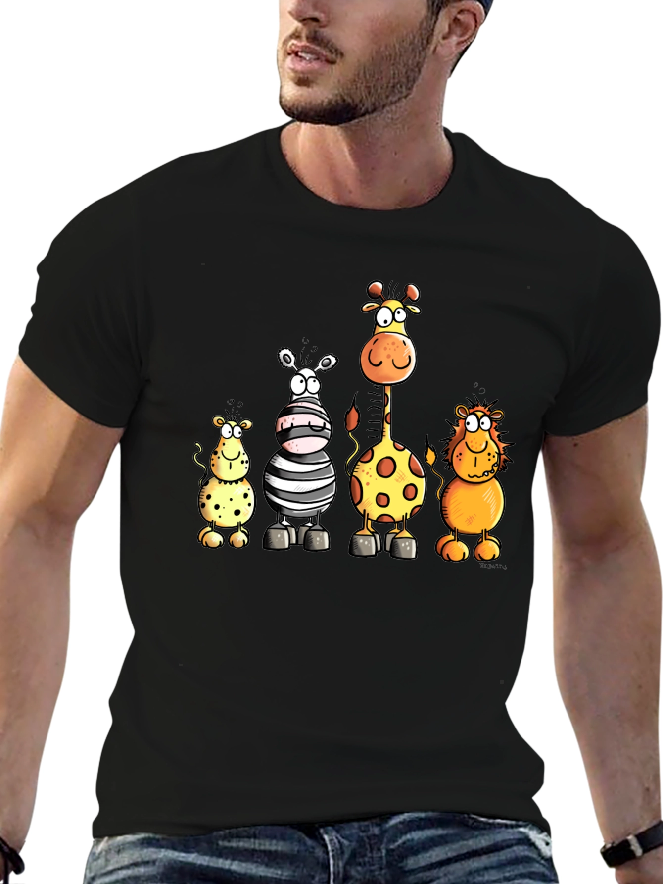 Cartoon Safari Animal T-Shirt - Fun Graphic Tee