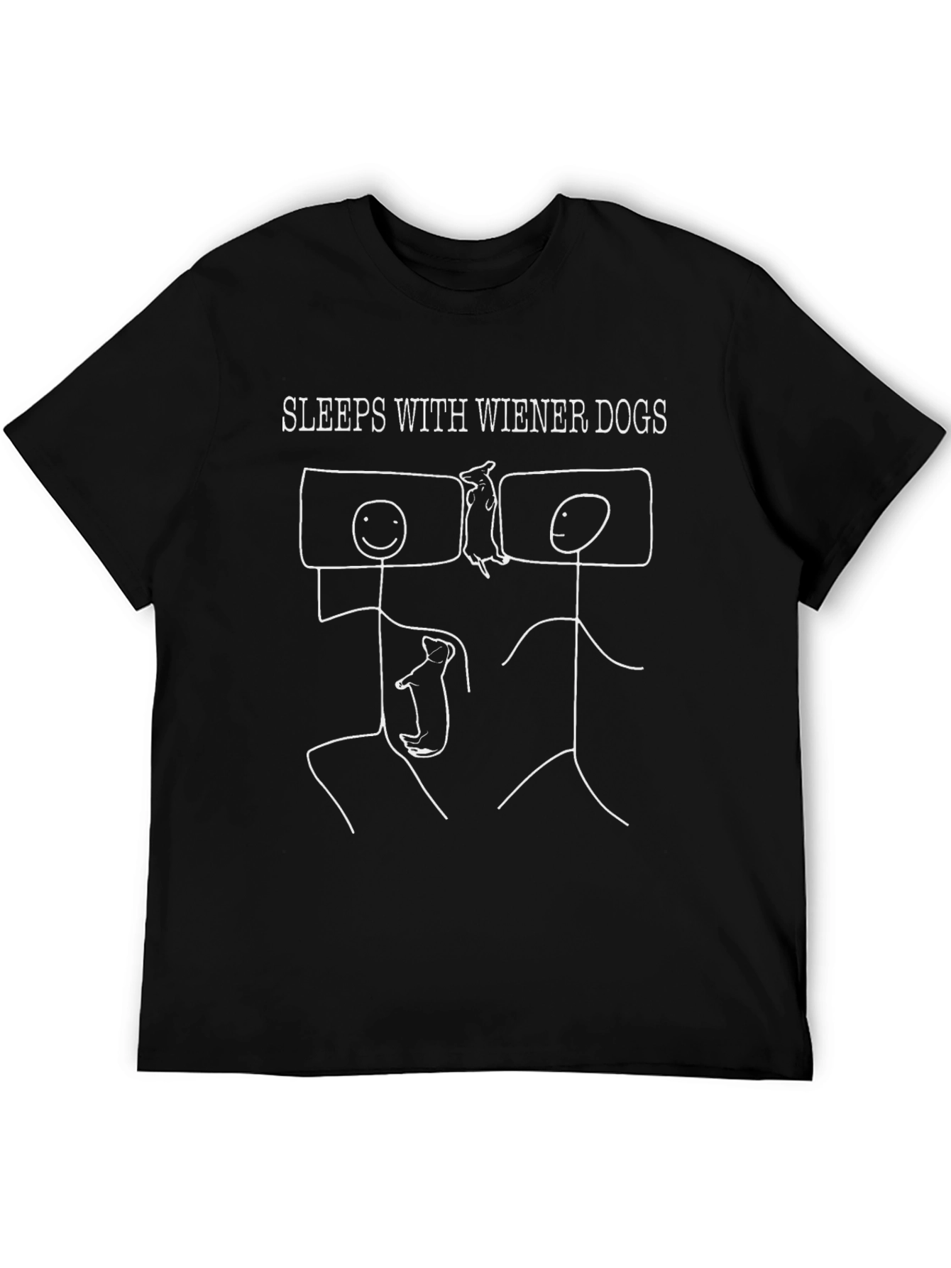 Sleeps With Wiener Dogs Funny Graphic Tee