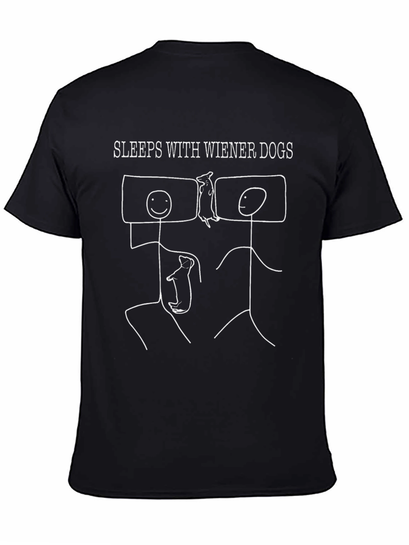 Sleeps With Wiener Dogs Funny Graphic Tee