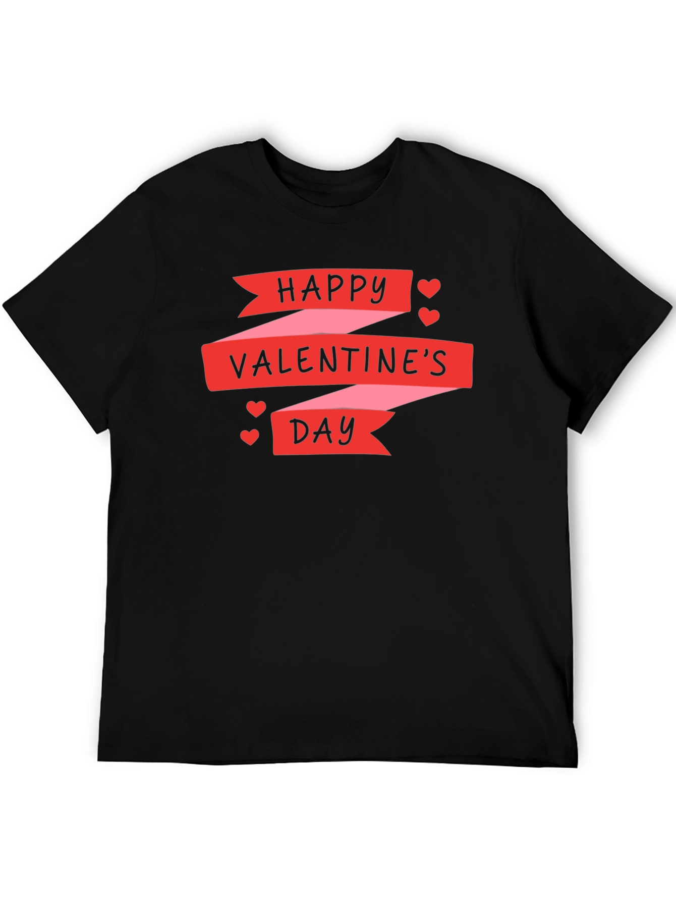 Happy Valentines Day Black T-Shirt
