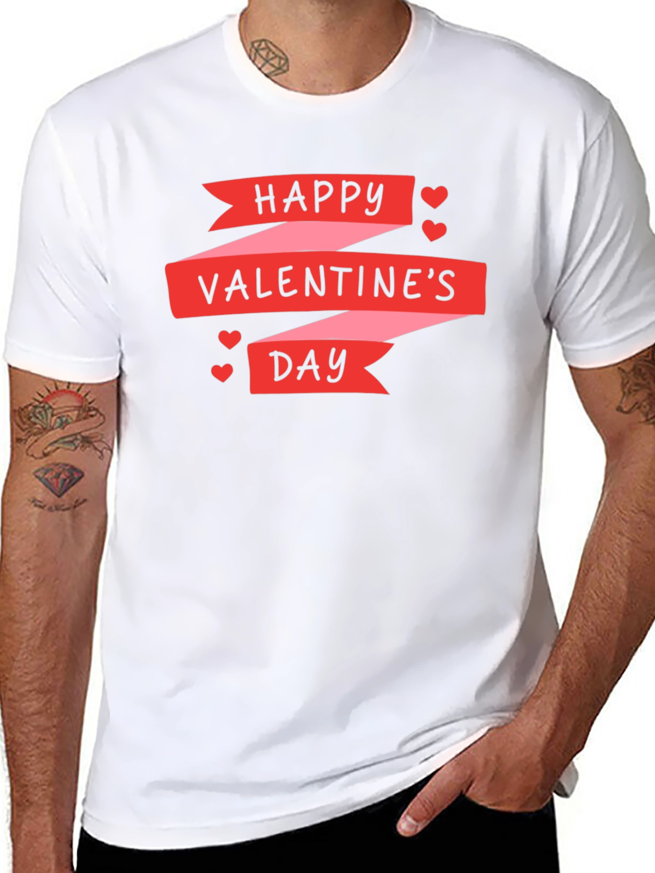 Happy Valentines Day Black T-Shirt