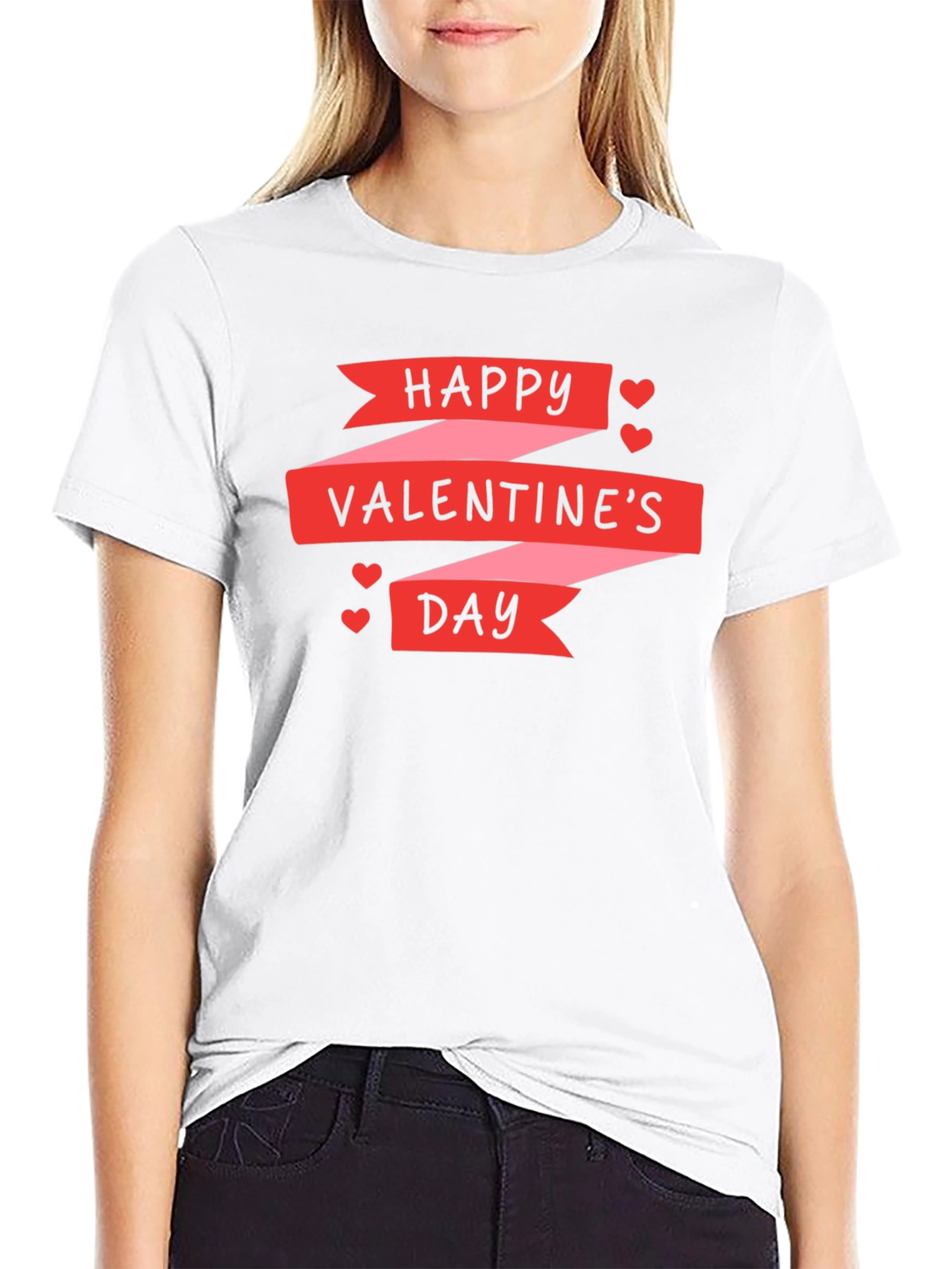 Happy Valentines Day Black T-Shirt