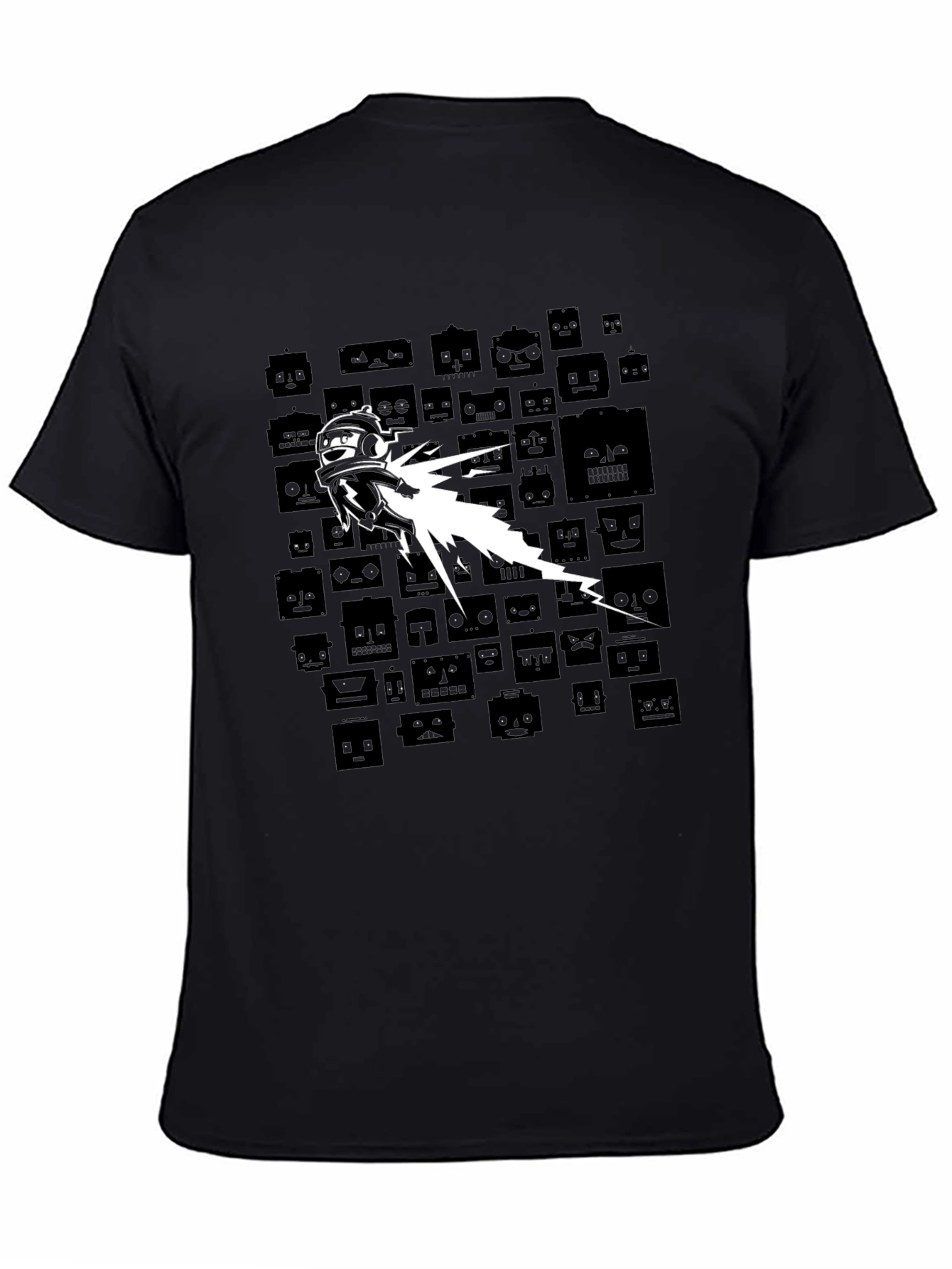 Retro Robot Blast T-Shirt - Black