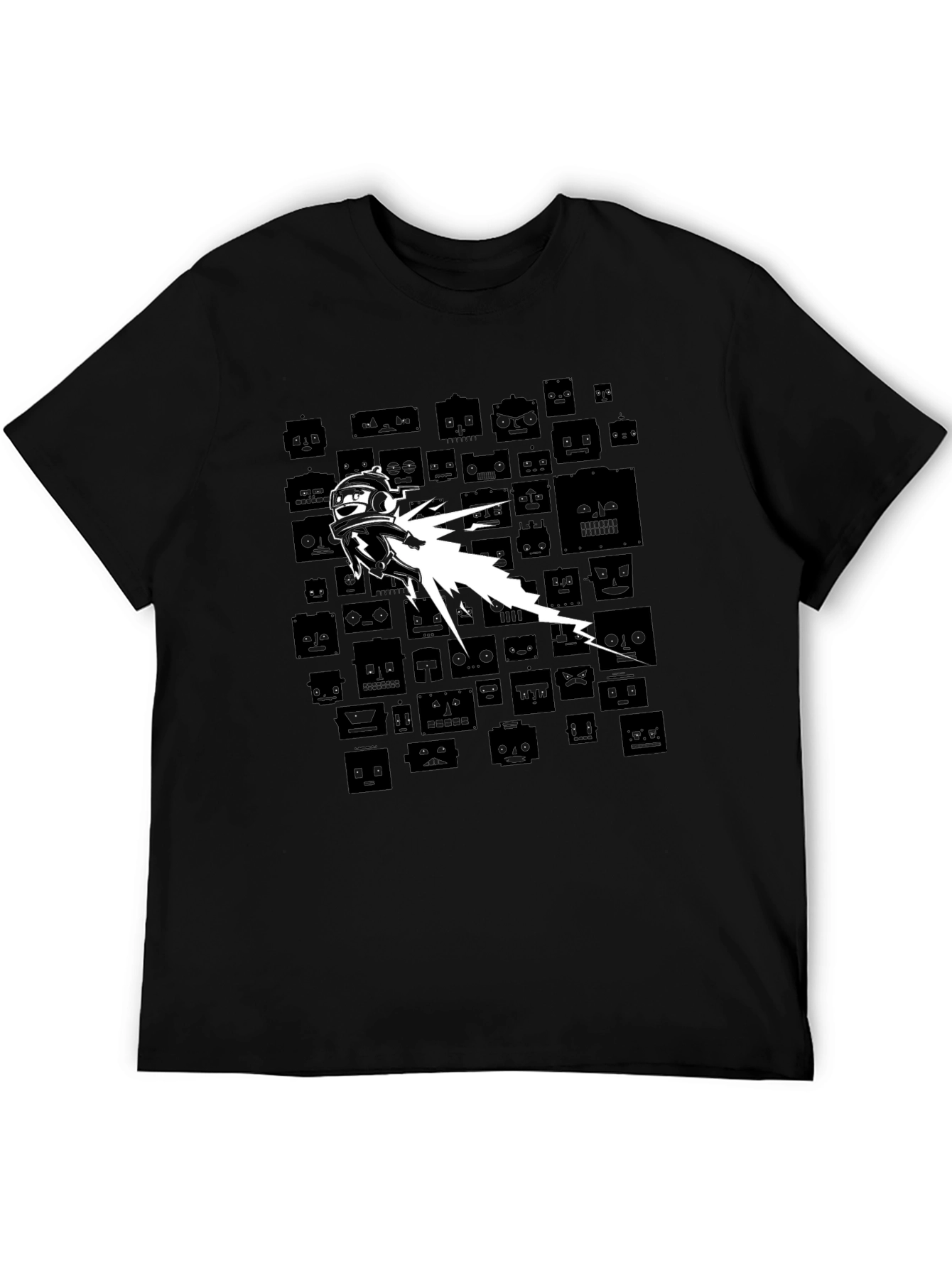 Retro Robot Blast T-Shirt - Black