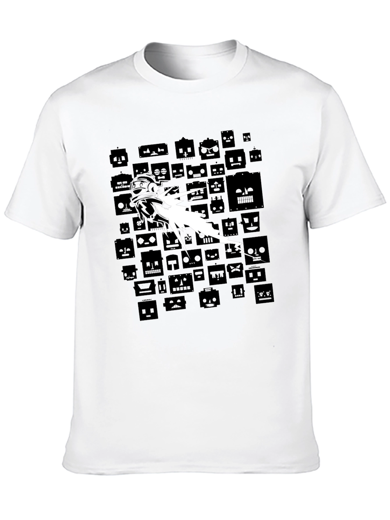 Retro Robot Blast T-Shirt - Black