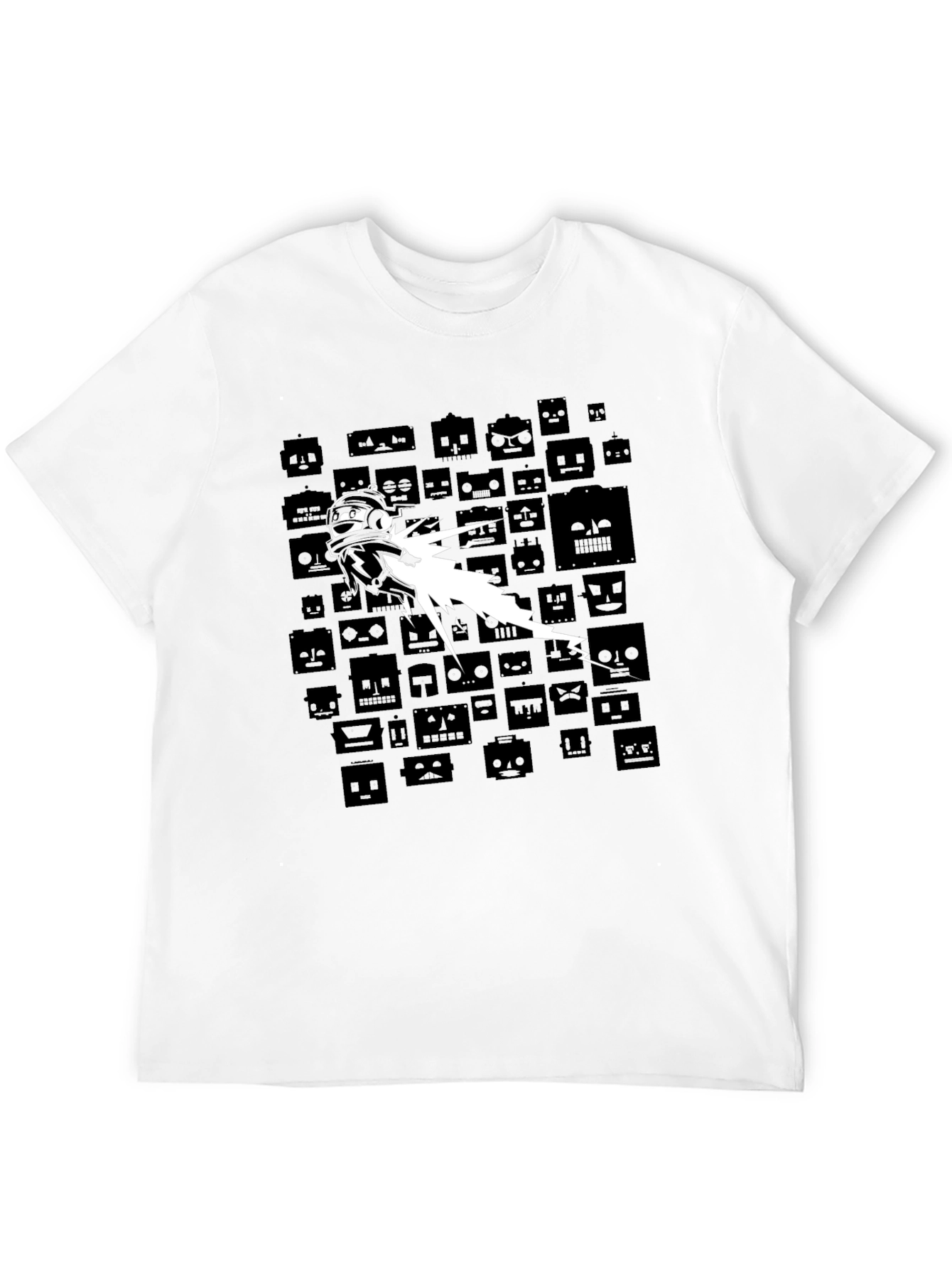 Retro Robot Blast T-Shirt - Black