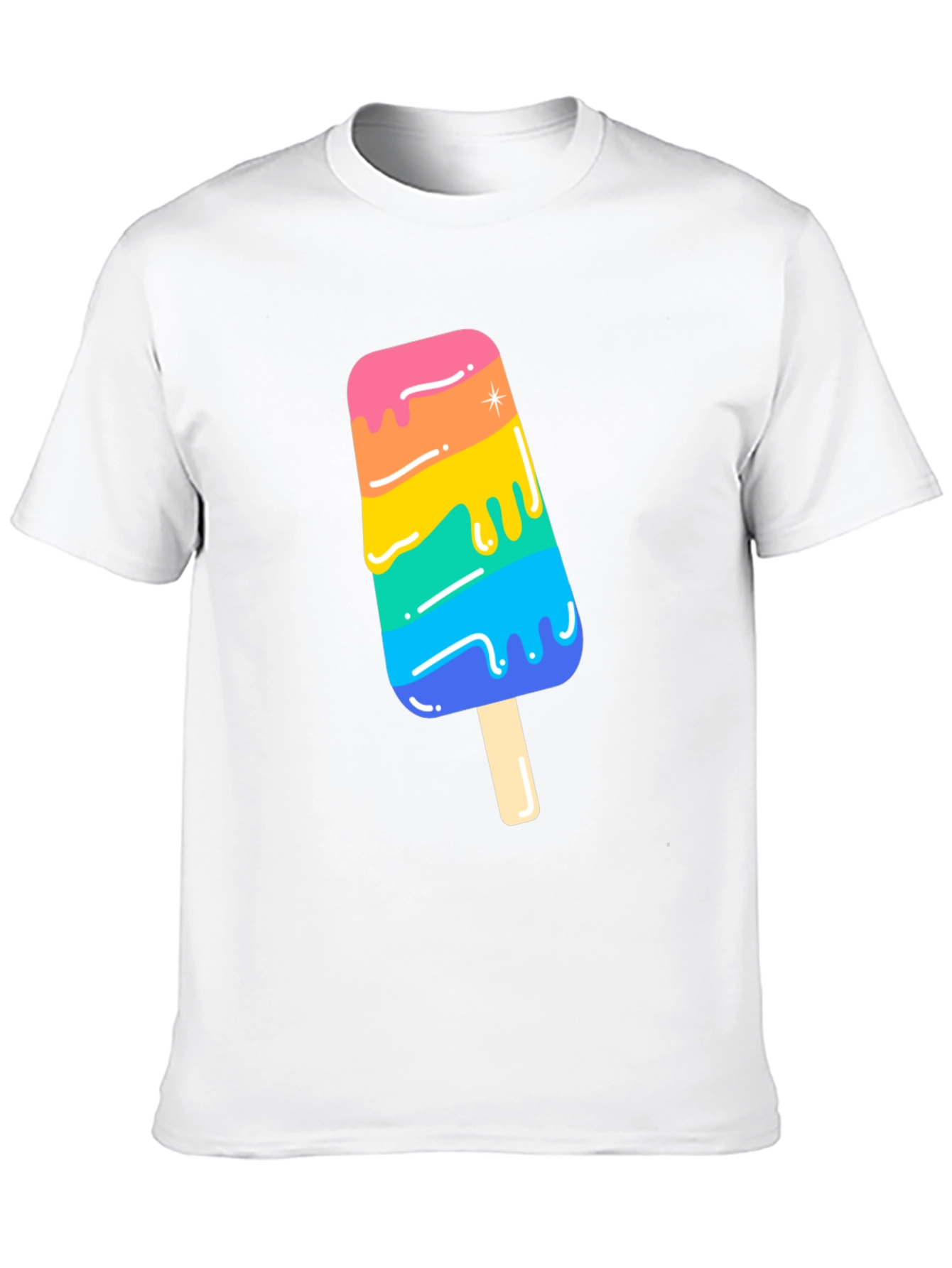 Rainbow Popsicle Graphic Tee - Black Unisex T-Shirt