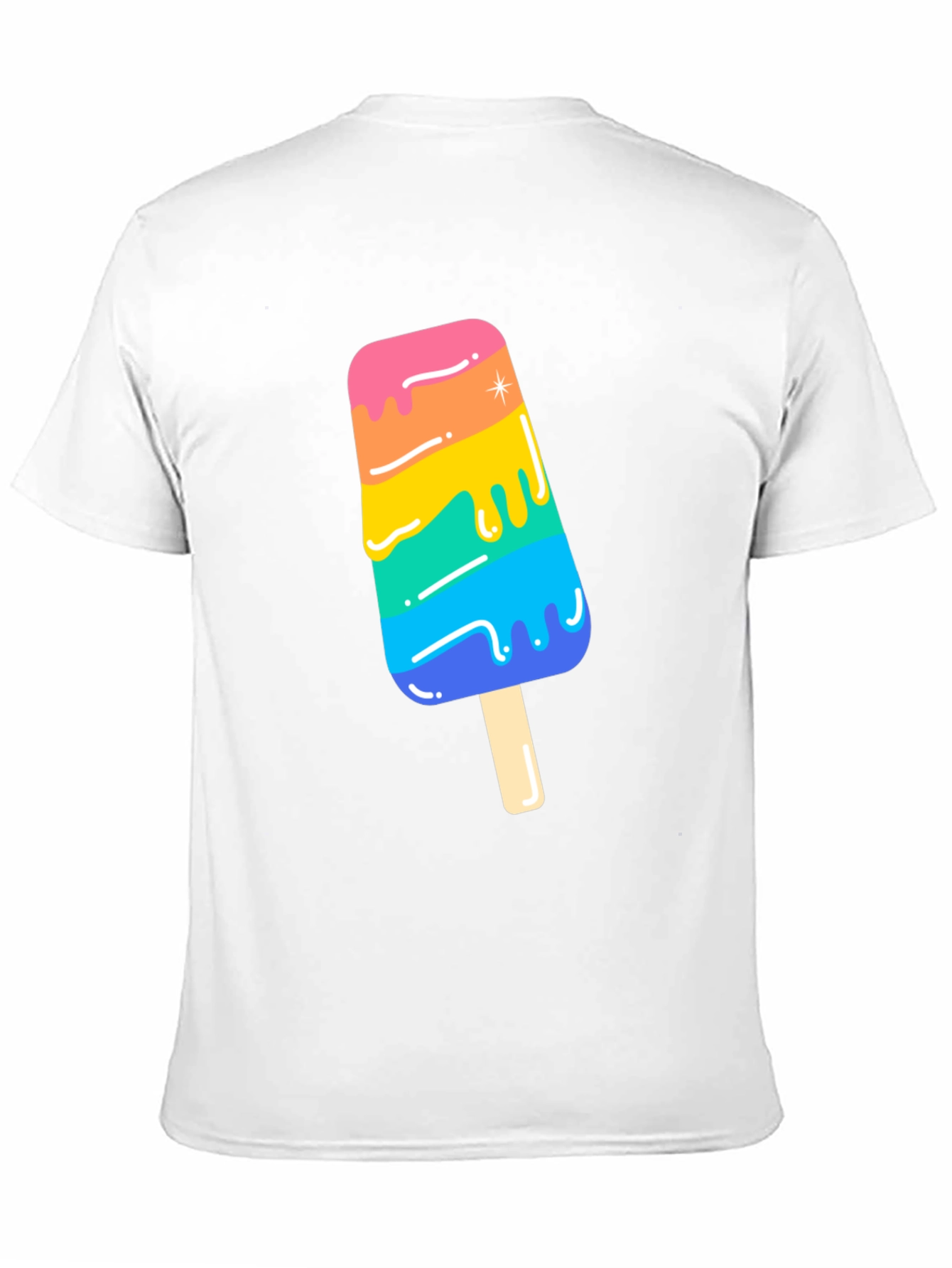 Rainbow Popsicle Graphic Tee - Black Unisex T-Shirt