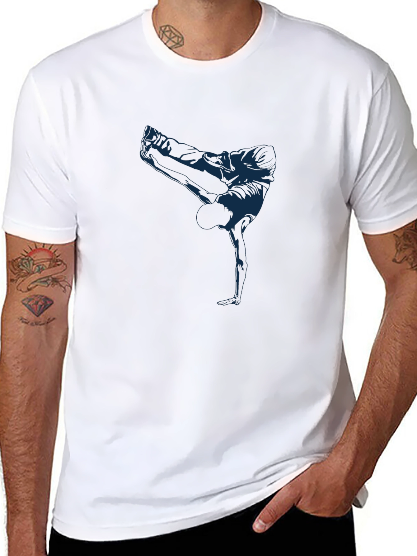 Cool Breakdancer Graphic Black T-Shirt