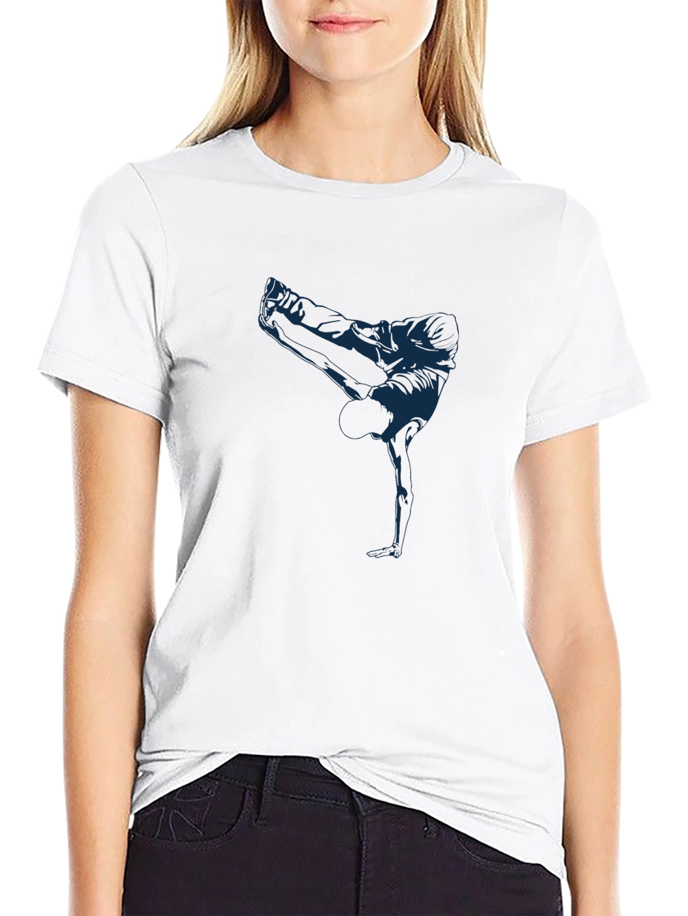 Cool Breakdancer Graphic Black T-Shirt