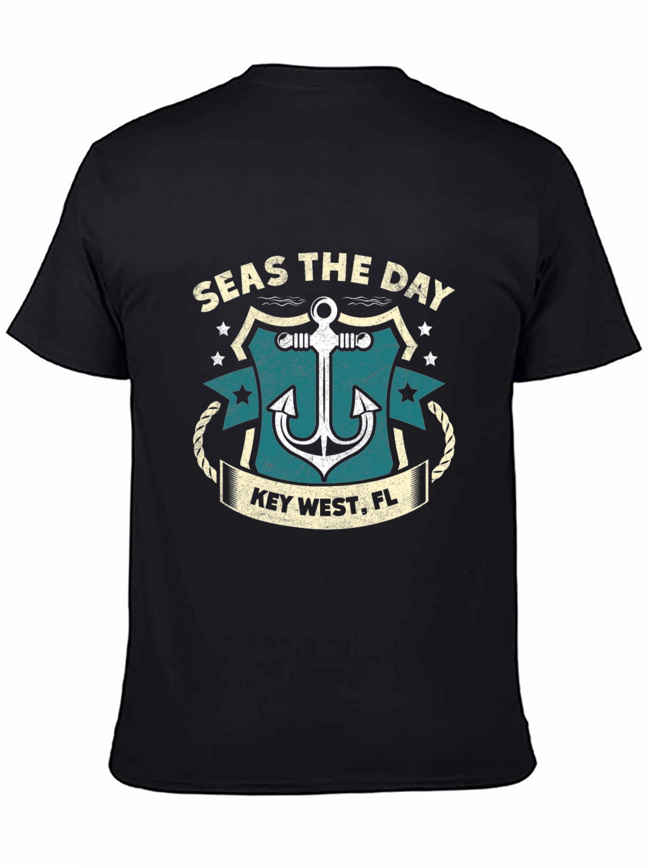 Seas the Day Key West Anchor Black T-Shirt