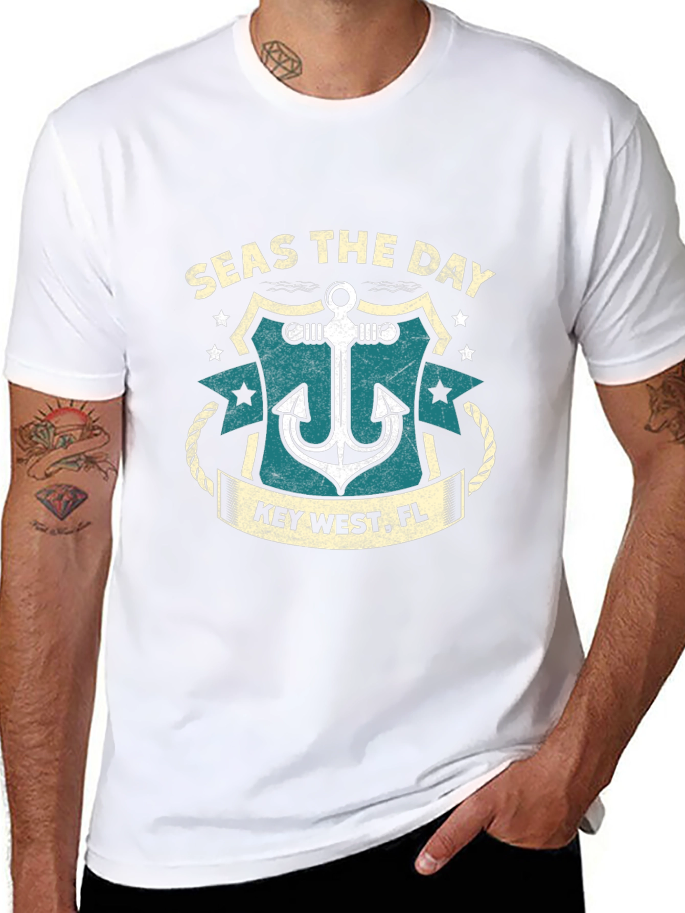 Seas the Day Key West Anchor Black T-Shirt