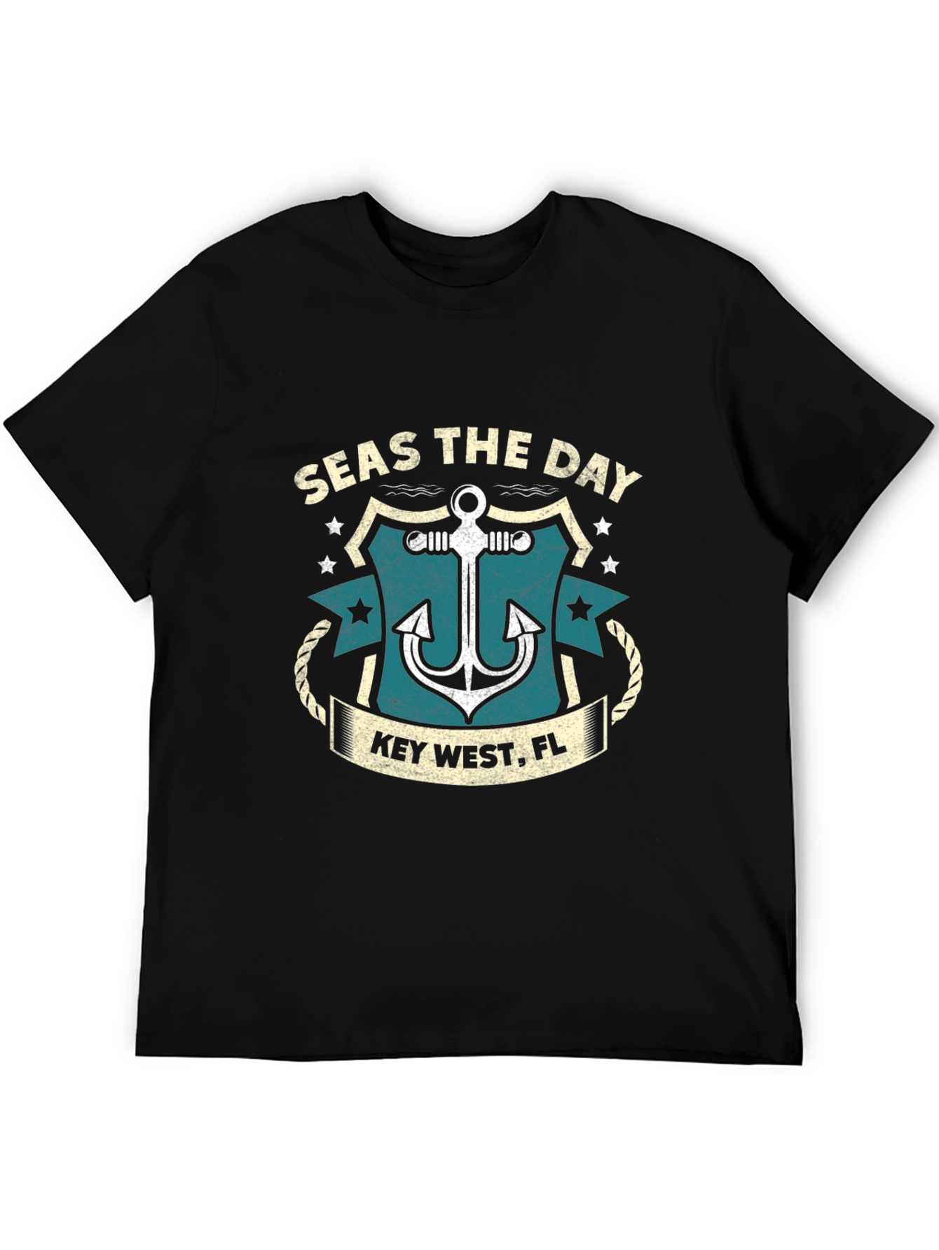 Seas the Day Key West Anchor Black T-Shirt