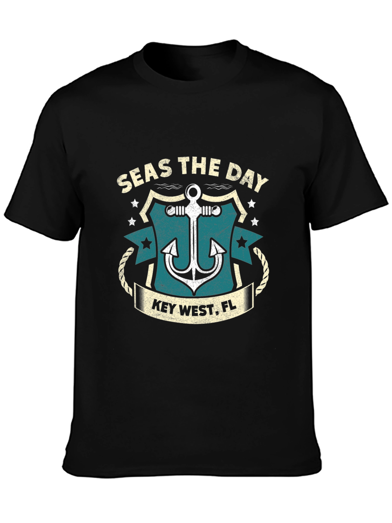 Seas the Day Key West Anchor Black T-Shirt