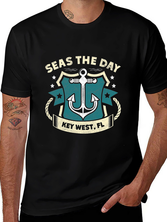 Seas the Day Key West Anchor Black T-Shirt
