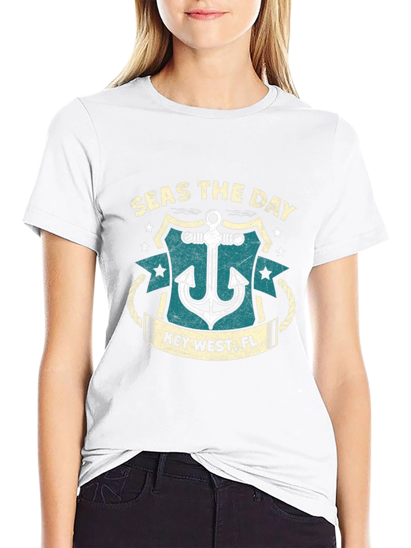 Seas the Day Key West Anchor Black T-Shirt