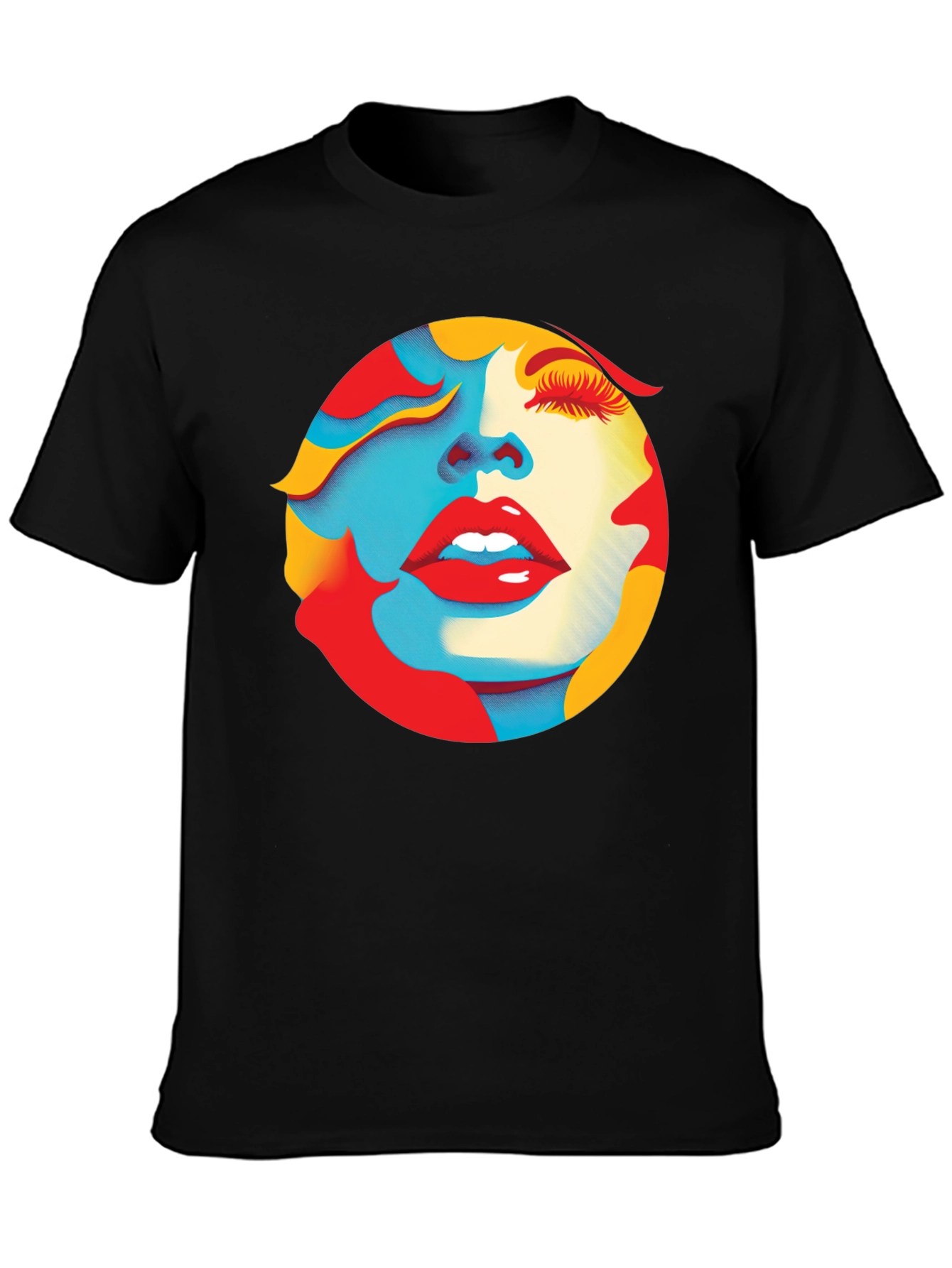 Abstract Face Graphic Tee - Modern Art T-Shirt