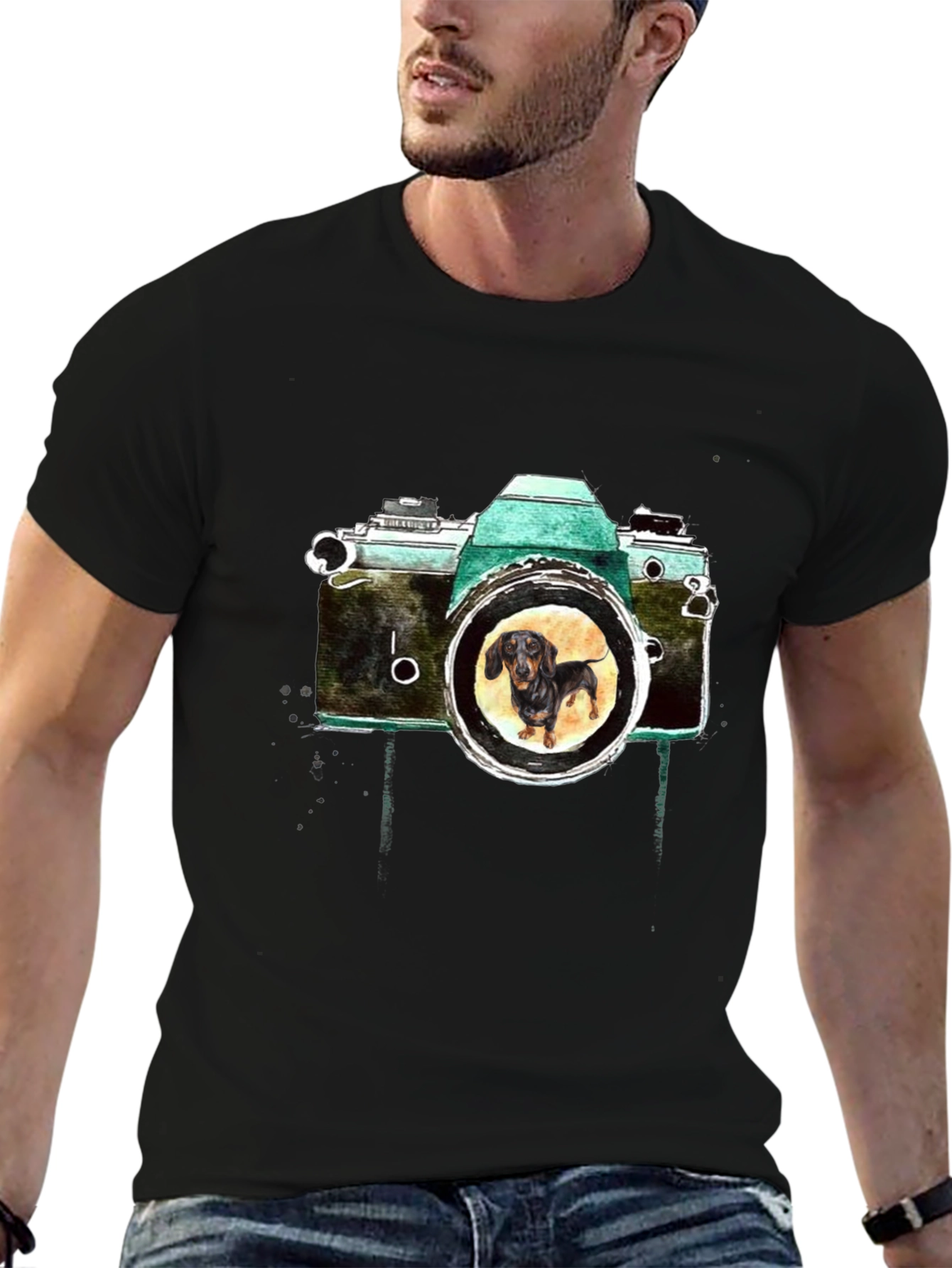 Dachshund Camera Graphic Tee