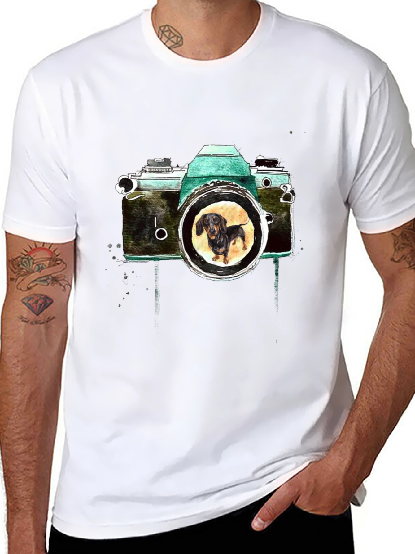Dachshund Camera Graphic Tee