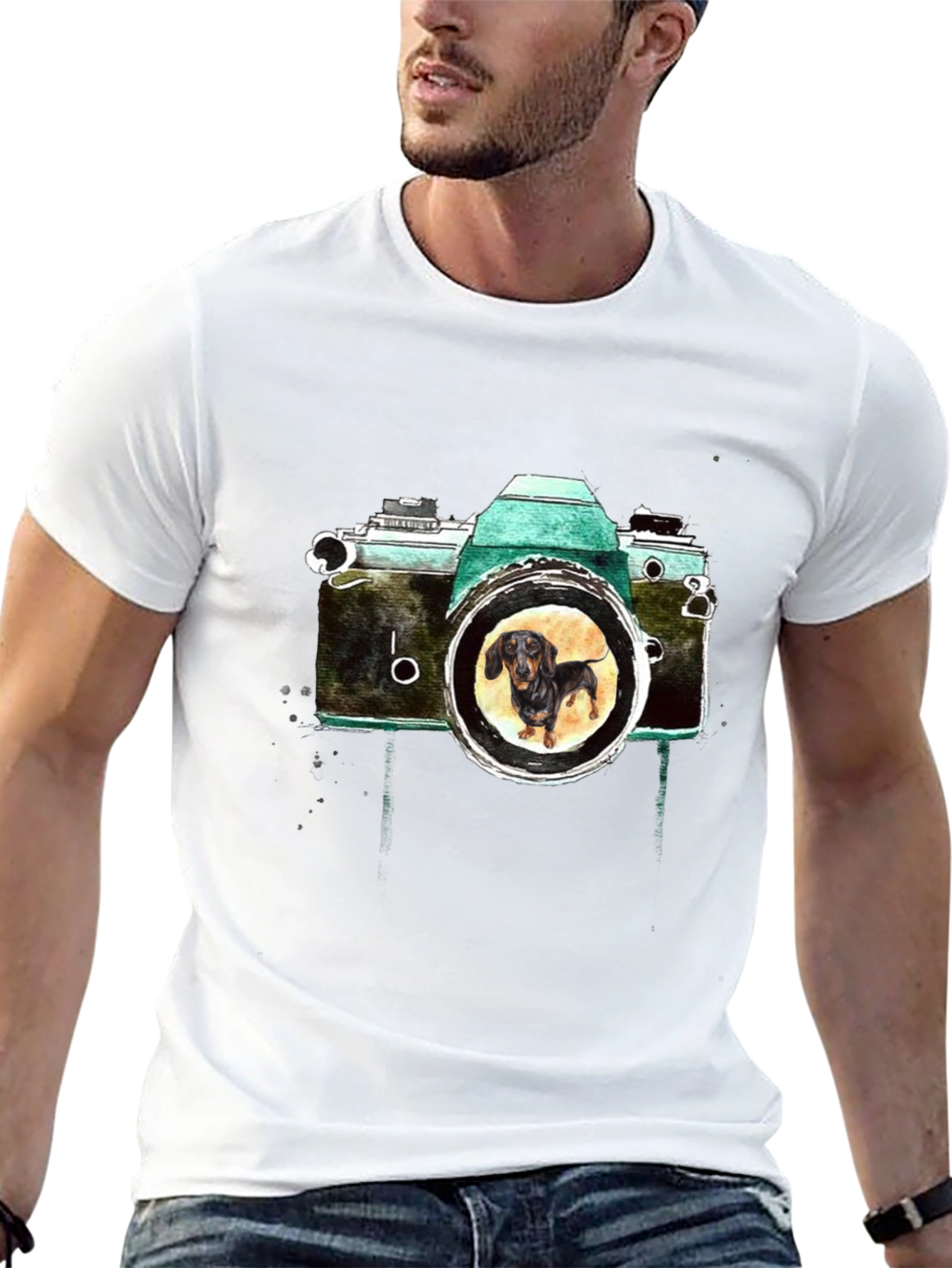 Dachshund Camera Graphic Tee