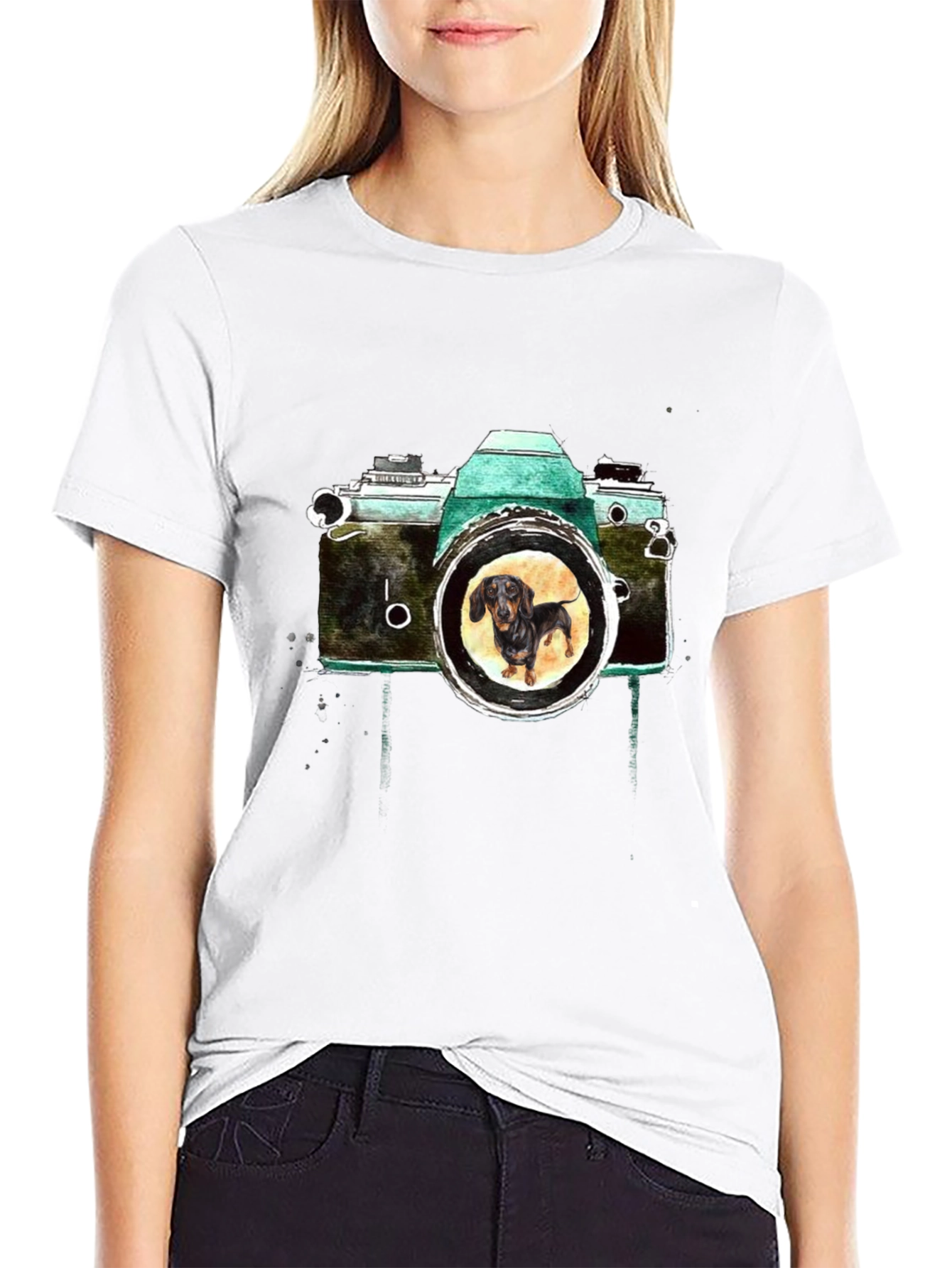 Dachshund Camera Graphic Tee