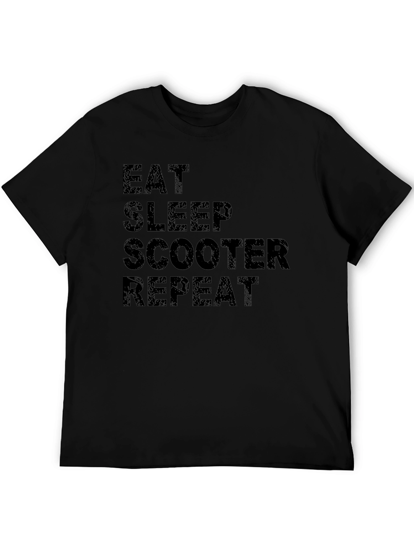 Eat Sleep Scooter Repeat Black Graphic T-Shirt