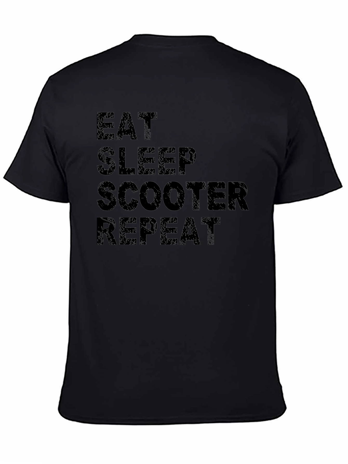 Eat Sleep Scooter Repeat Black Graphic T-Shirt