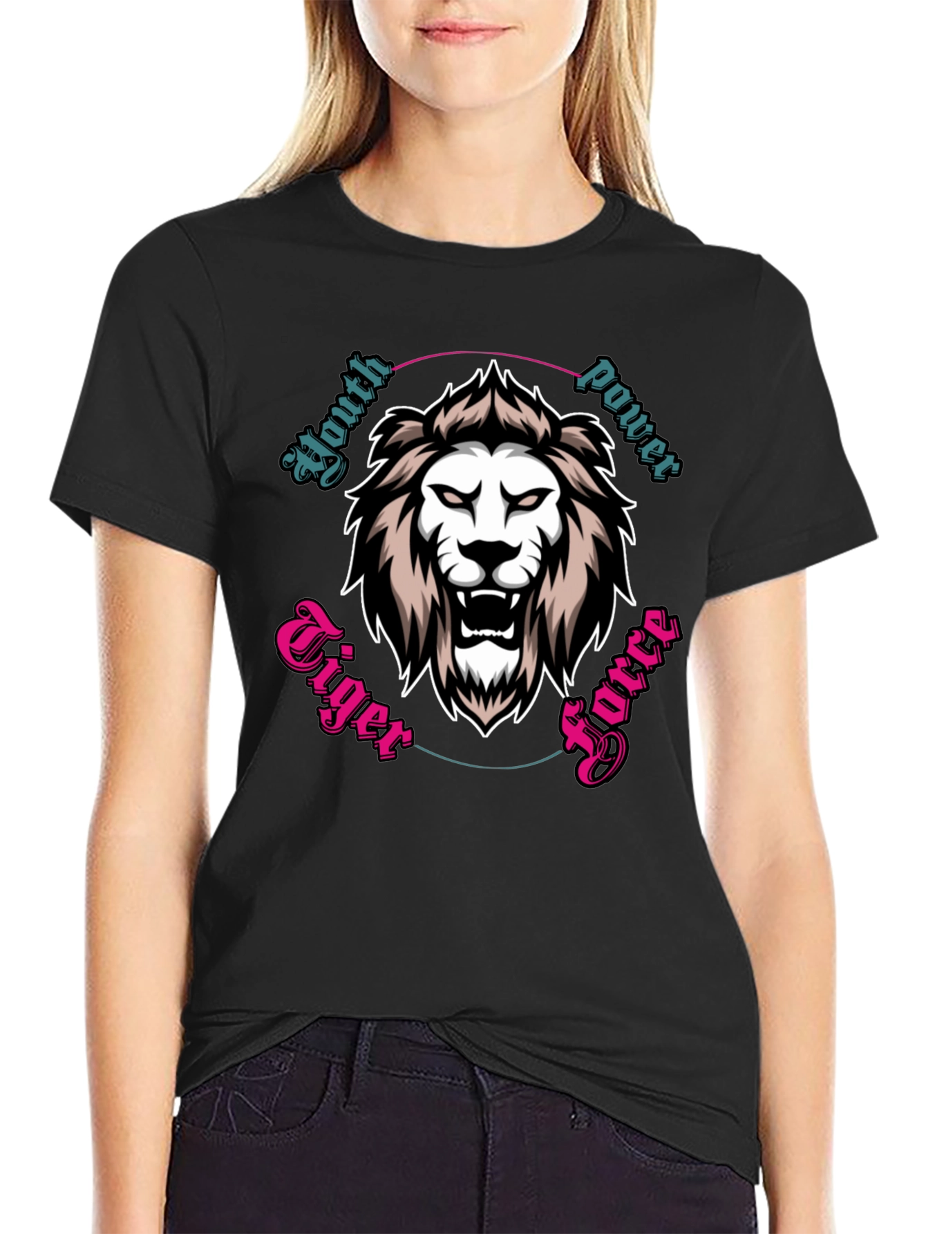 Youth Power Tiger Force Black Graphic Tee