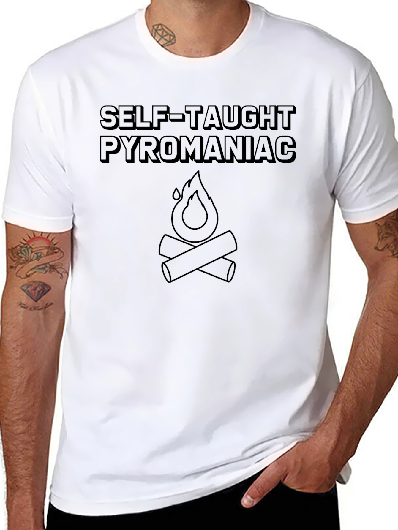 Self-Taught Pyromaniac Graphic Tee - Dark Humor T-Shirt