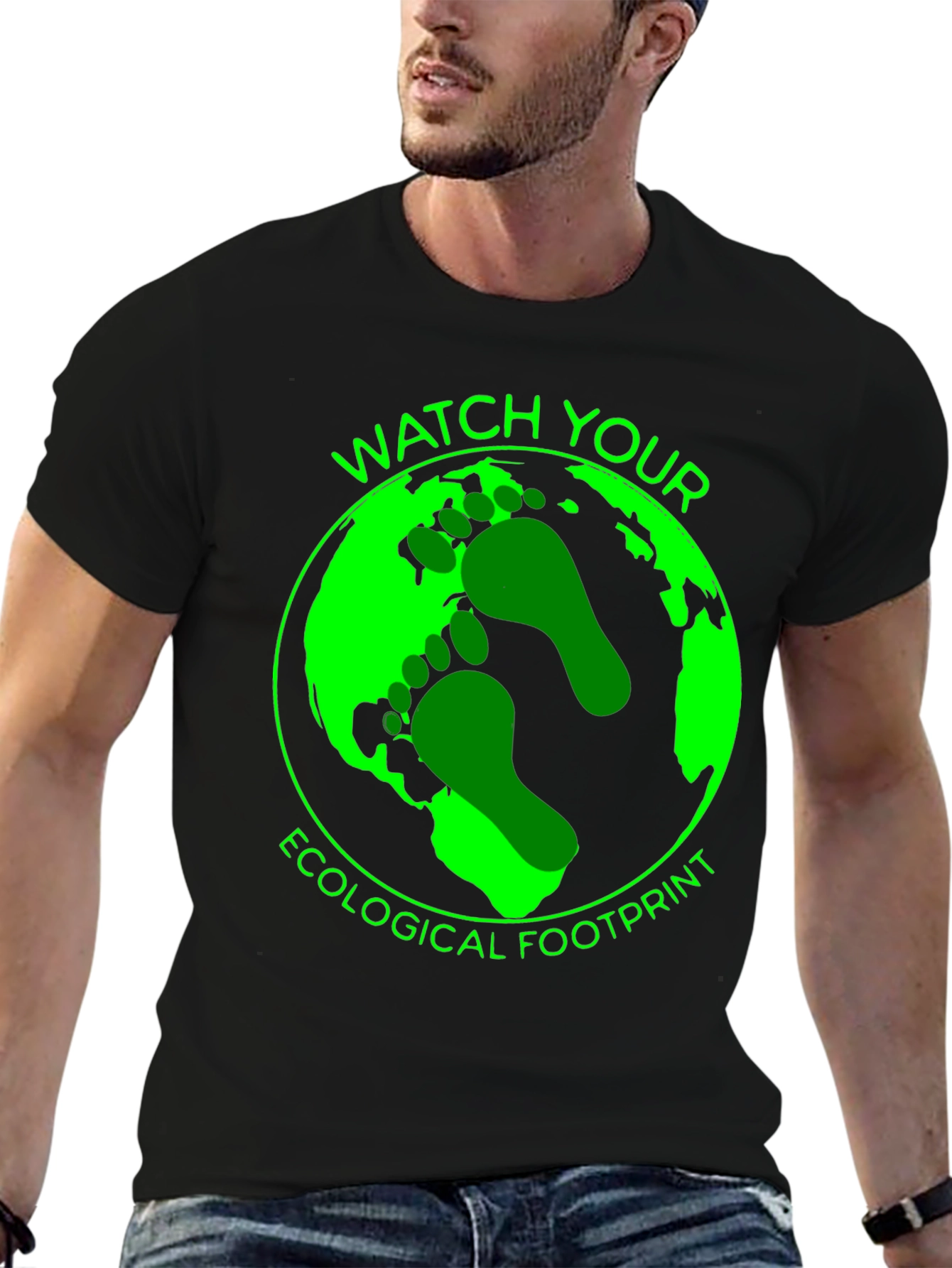 Eco Footprint Graphic Tee - Black