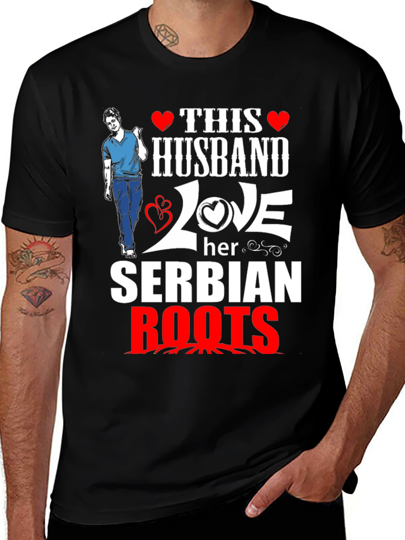 Husband Loves Serbian Roots T-Shirt