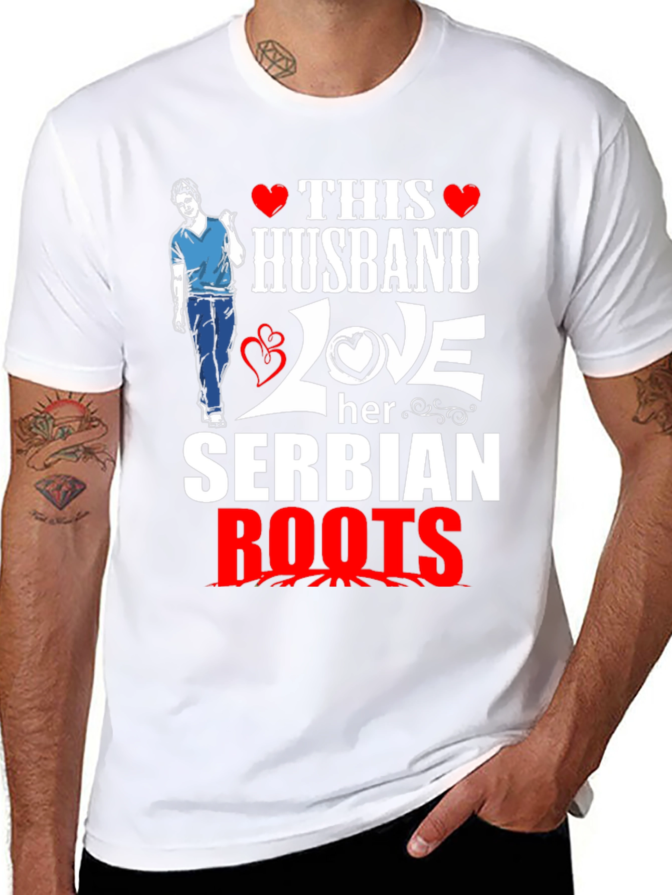 Husband Loves Serbian Roots T-Shirt