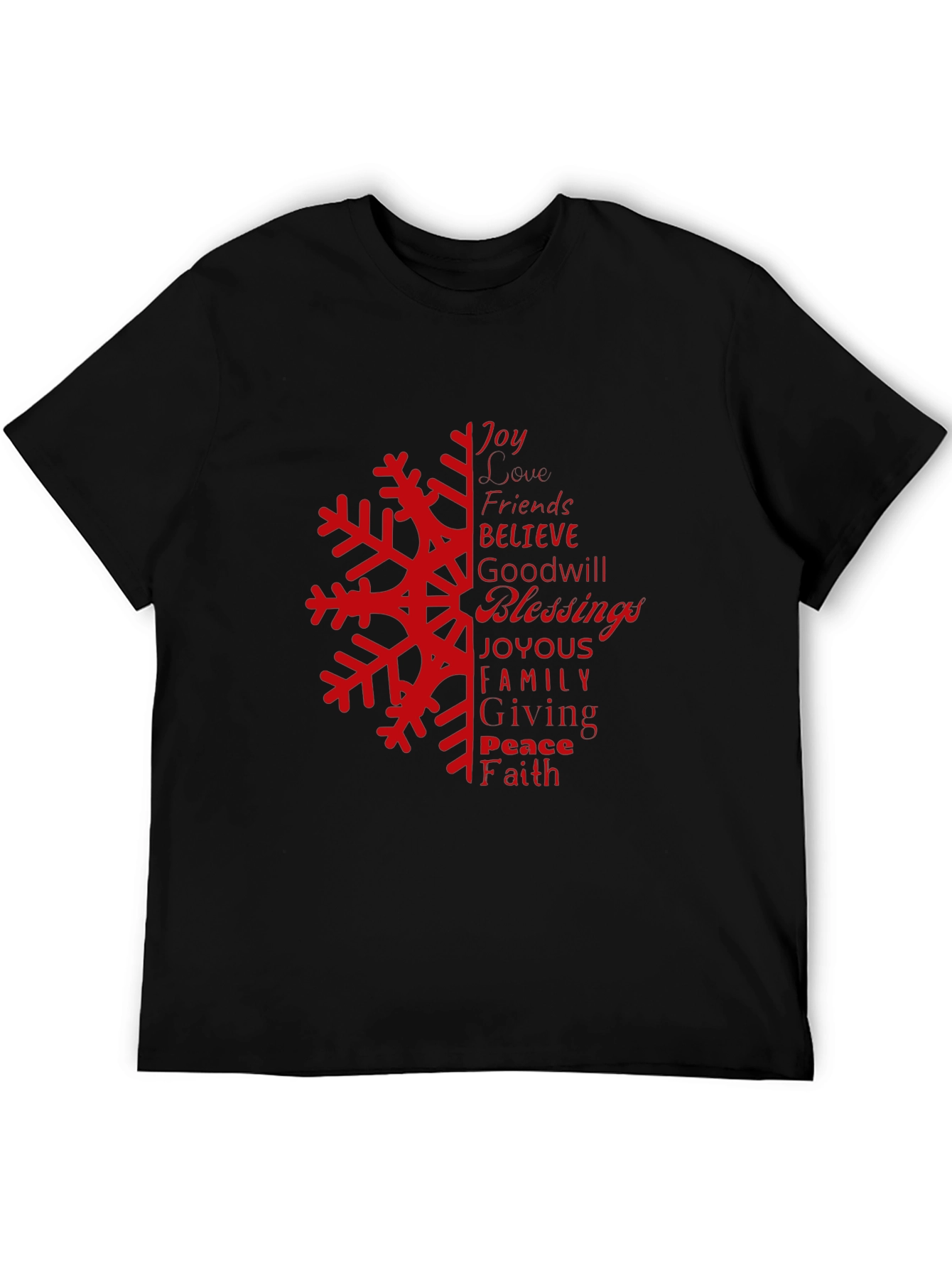 Holiday Snowflake Word Art Graphic Tee