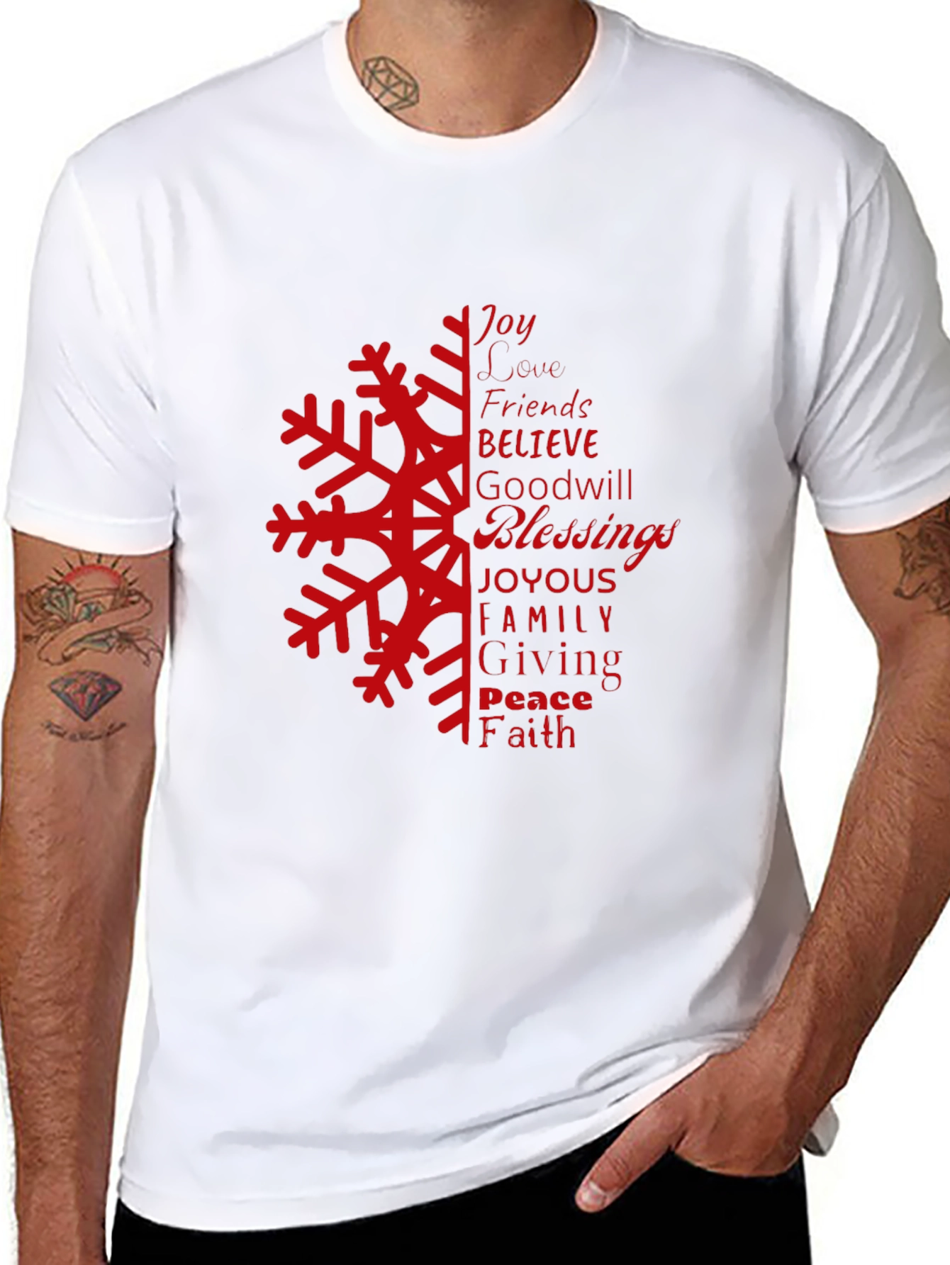 Holiday Snowflake Word Art Graphic Tee