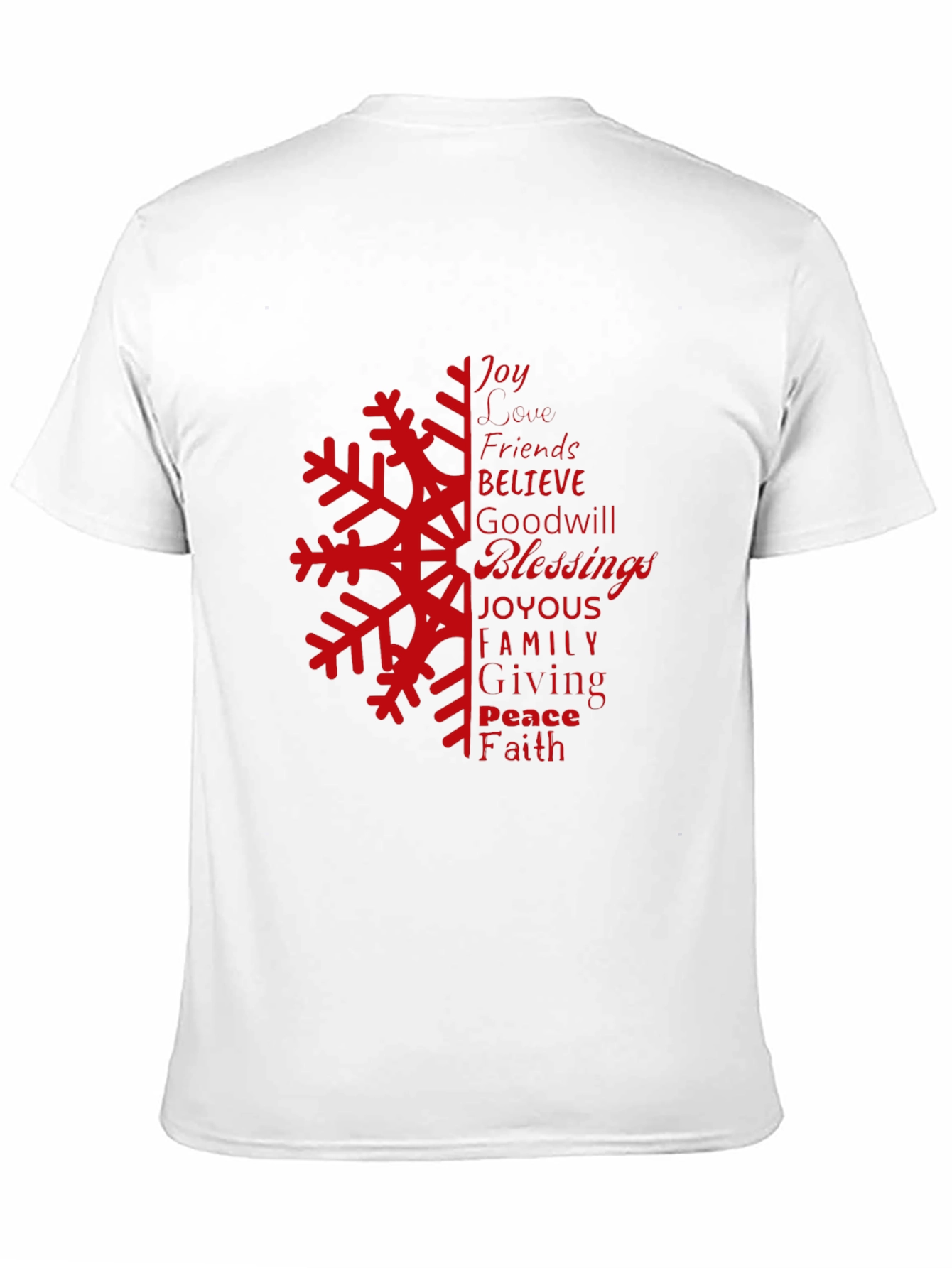 Holiday Snowflake Word Art Graphic Tee