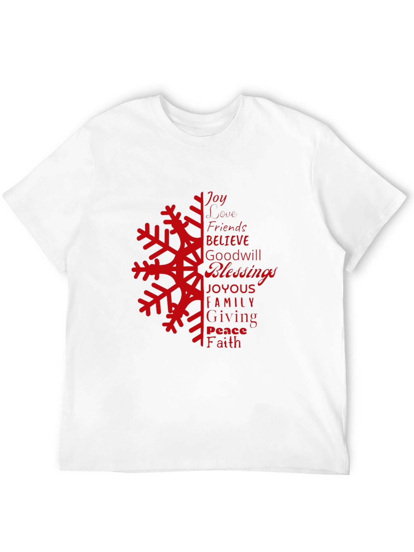 Holiday Snowflake Word Art Graphic Tee