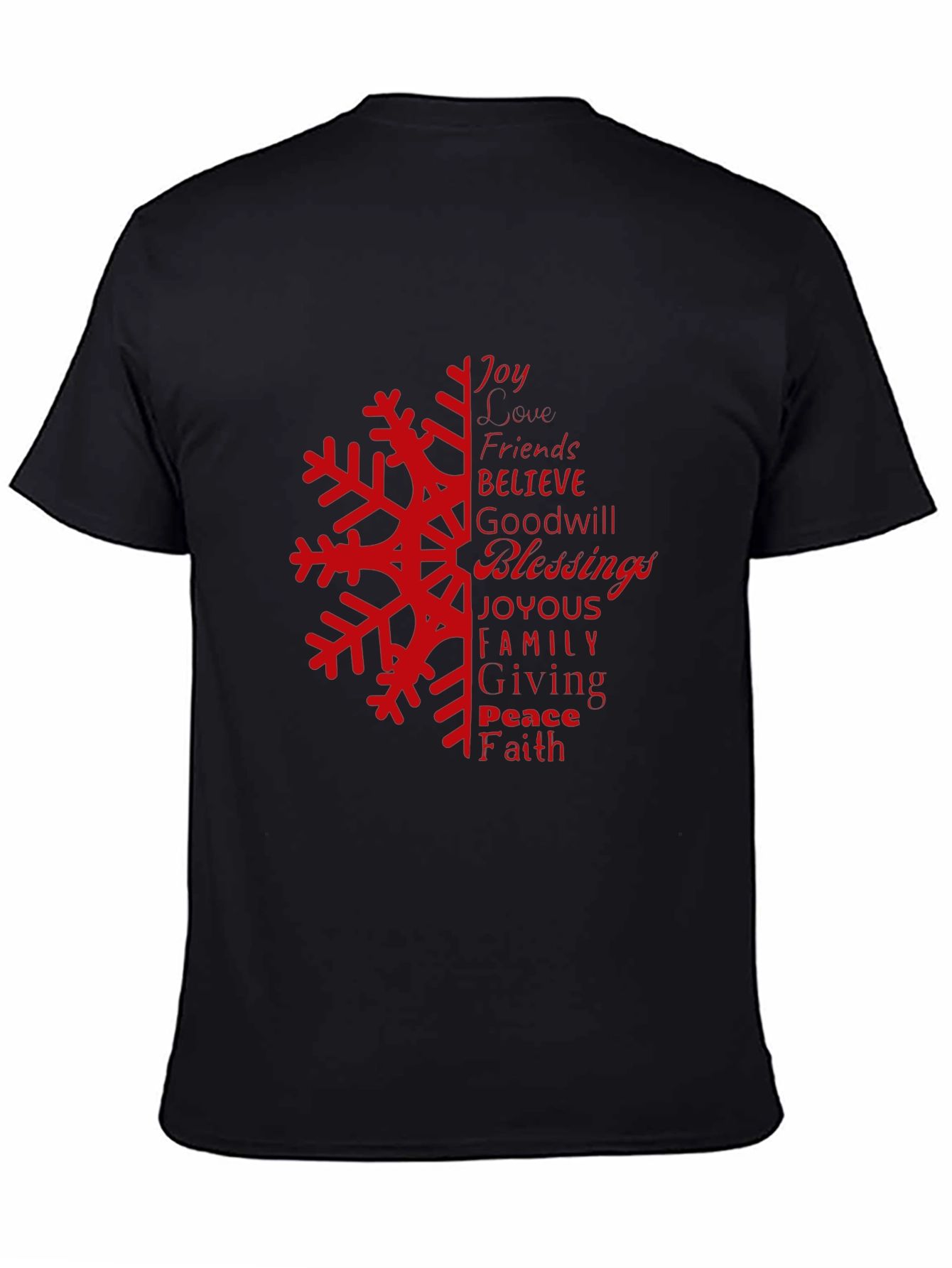 Holiday Snowflake Word Art Graphic Tee
