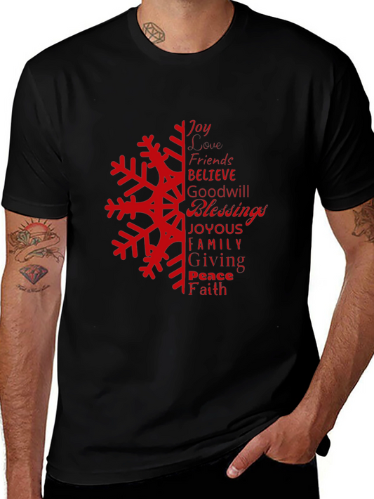 Holiday Snowflake Word Art Graphic Tee