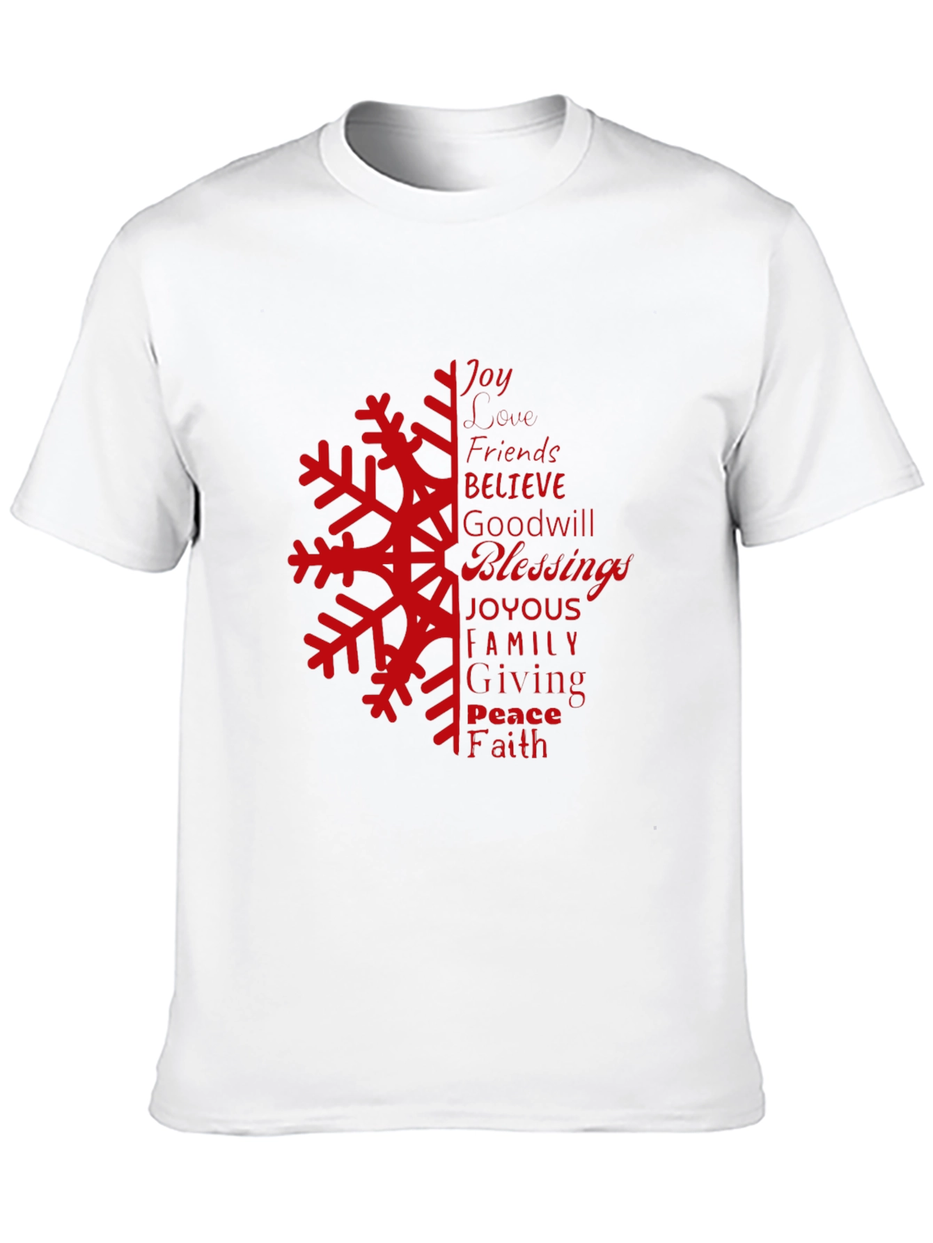 Holiday Snowflake Word Art Graphic Tee