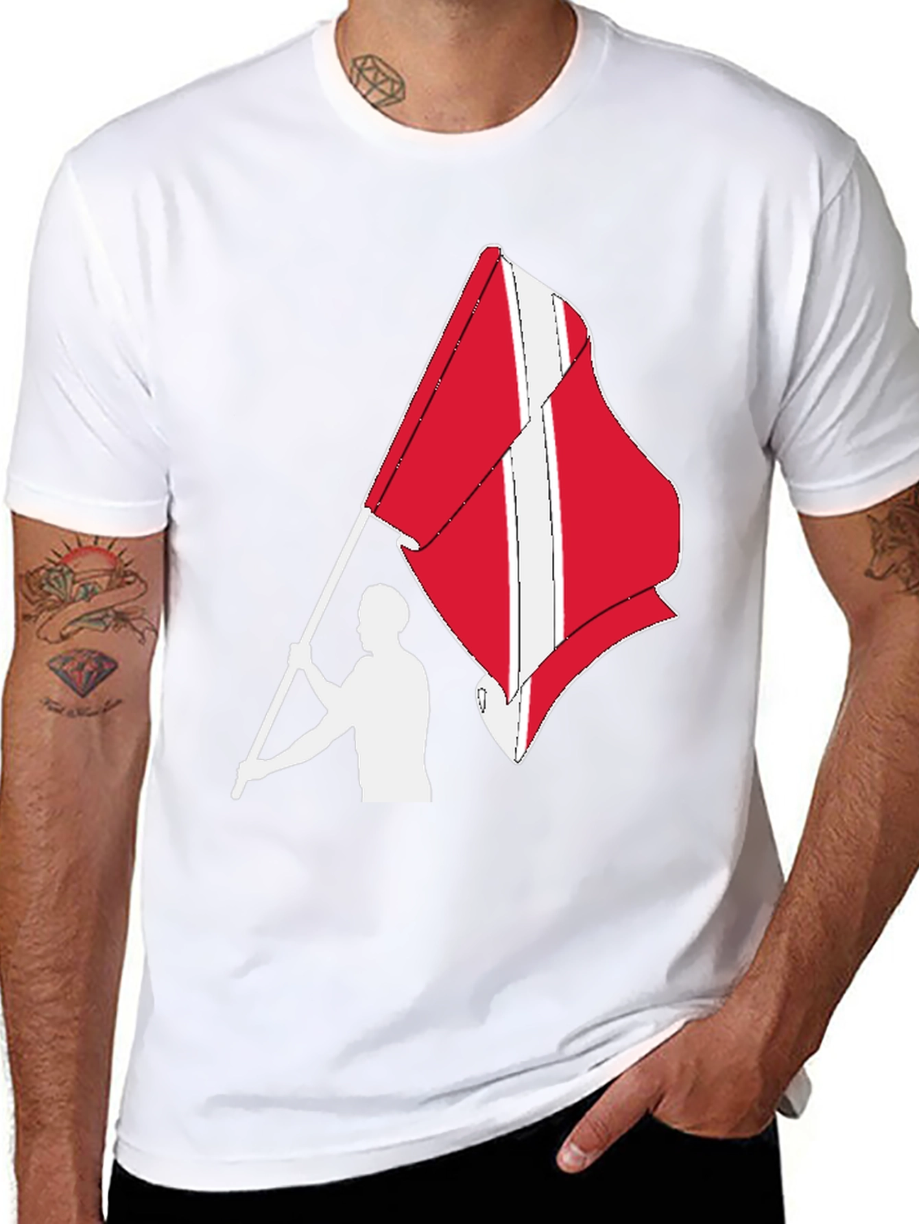 Denmark Flag Graphic Tee - Black Cotton T-Shirt